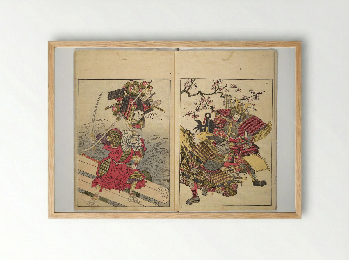 Picture Book of the Warriors' Sandals - Kitao Shigemasa - Framed Print Wood