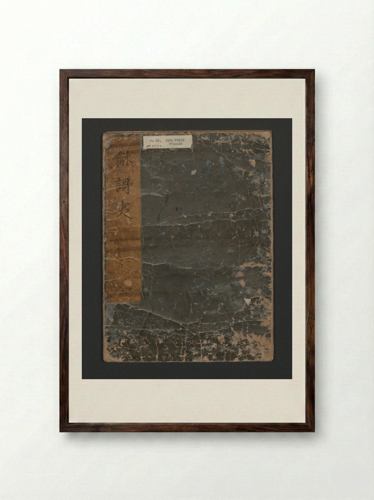 Picture Book with Playful Poems for the Young God Ebisu - Kitagawa Utamaro - Framed Print Dark Wood