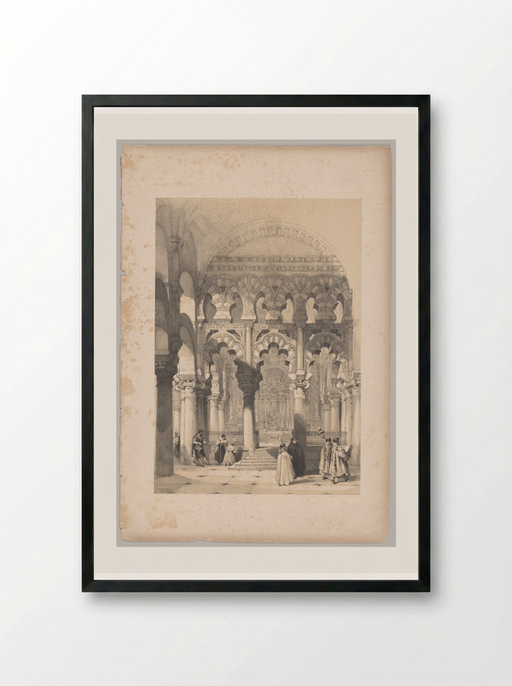 Picturesque Sketches in Spain: The Mosque, Cordova - Thomas Shotter Boys - Framed Print Black