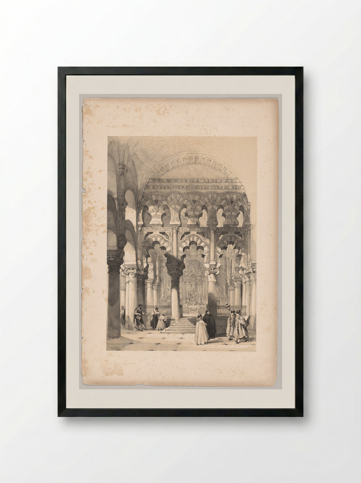 Picturesque Sketches in Spain: The Mosque, Cordova - Thomas Shotter Boys - Framed Print Black