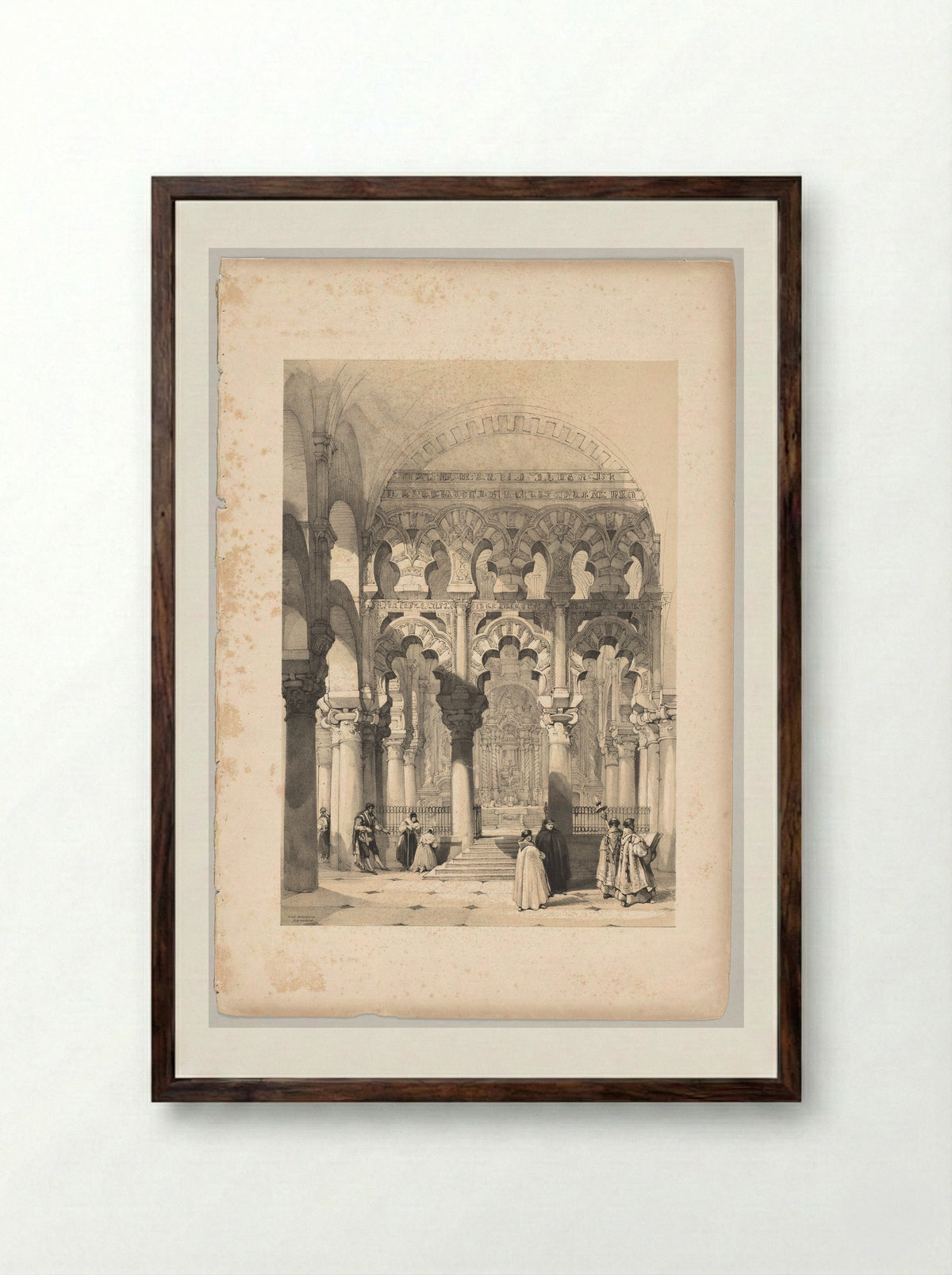 Picturesque Sketches in Spain: The Mosque, Cordova - Thomas Shotter Boys - Framed Print Dark Wood