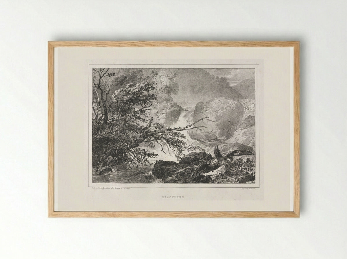 Picturesque Views of Scotland: Brackline - Richard Parkes Bonington - Framed Print Wood