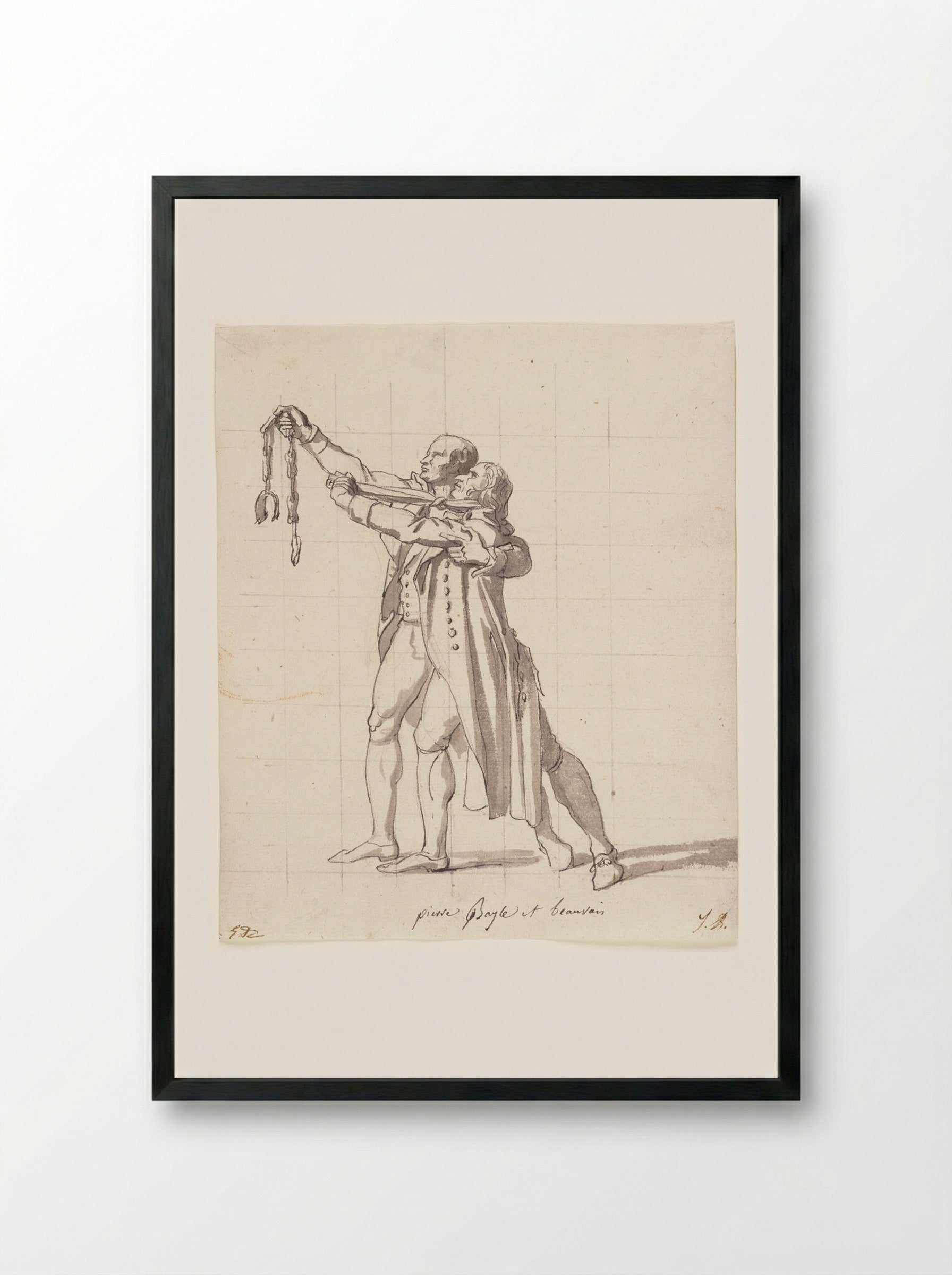 Pierre Baille and Charles Beauvais de Préau - Jacques-Louis David - Framed Print Black