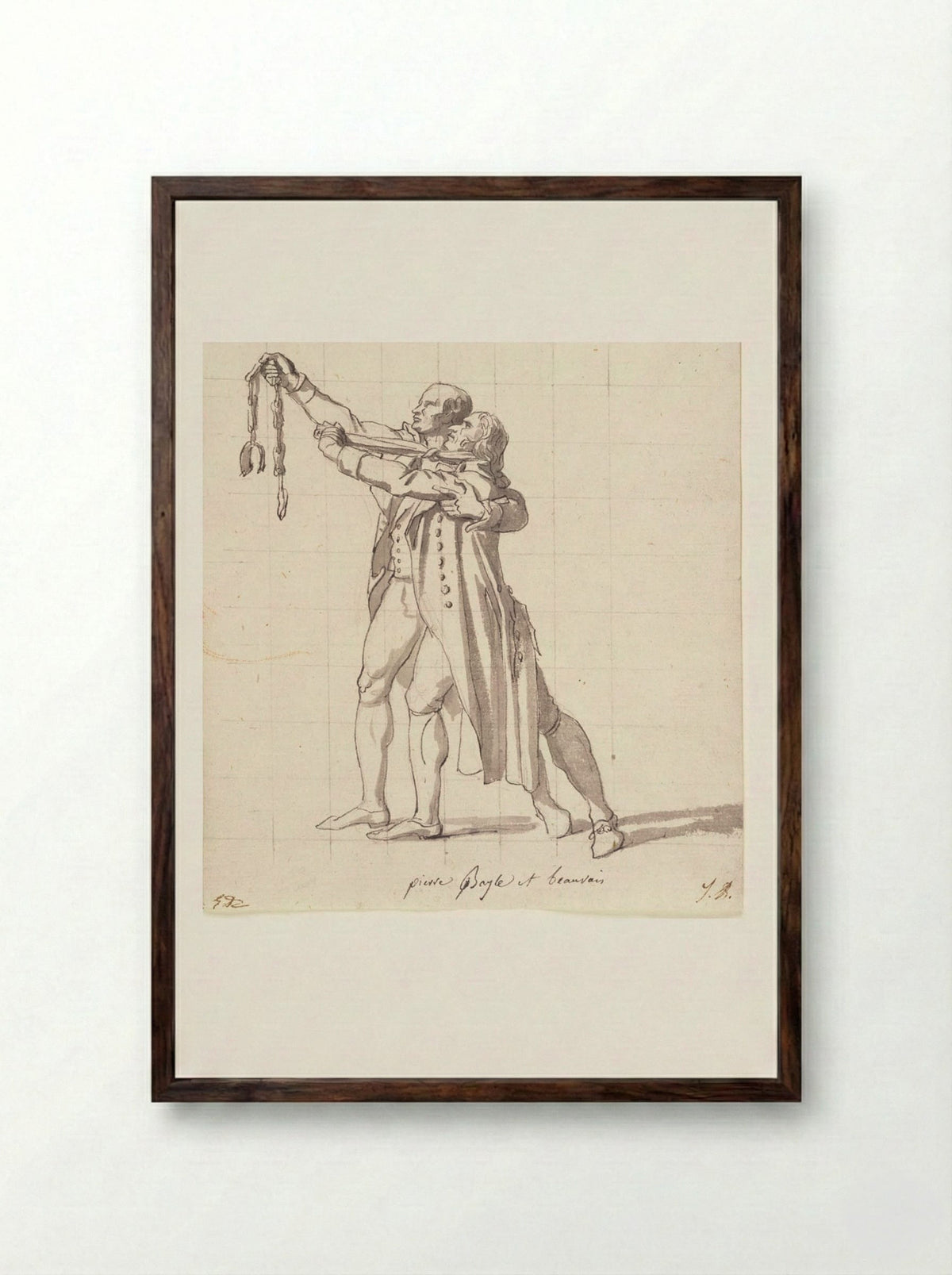 Pierre Baille and Charles Beauvais de Préau - Jacques-Louis David - Framed Print Dark Wood