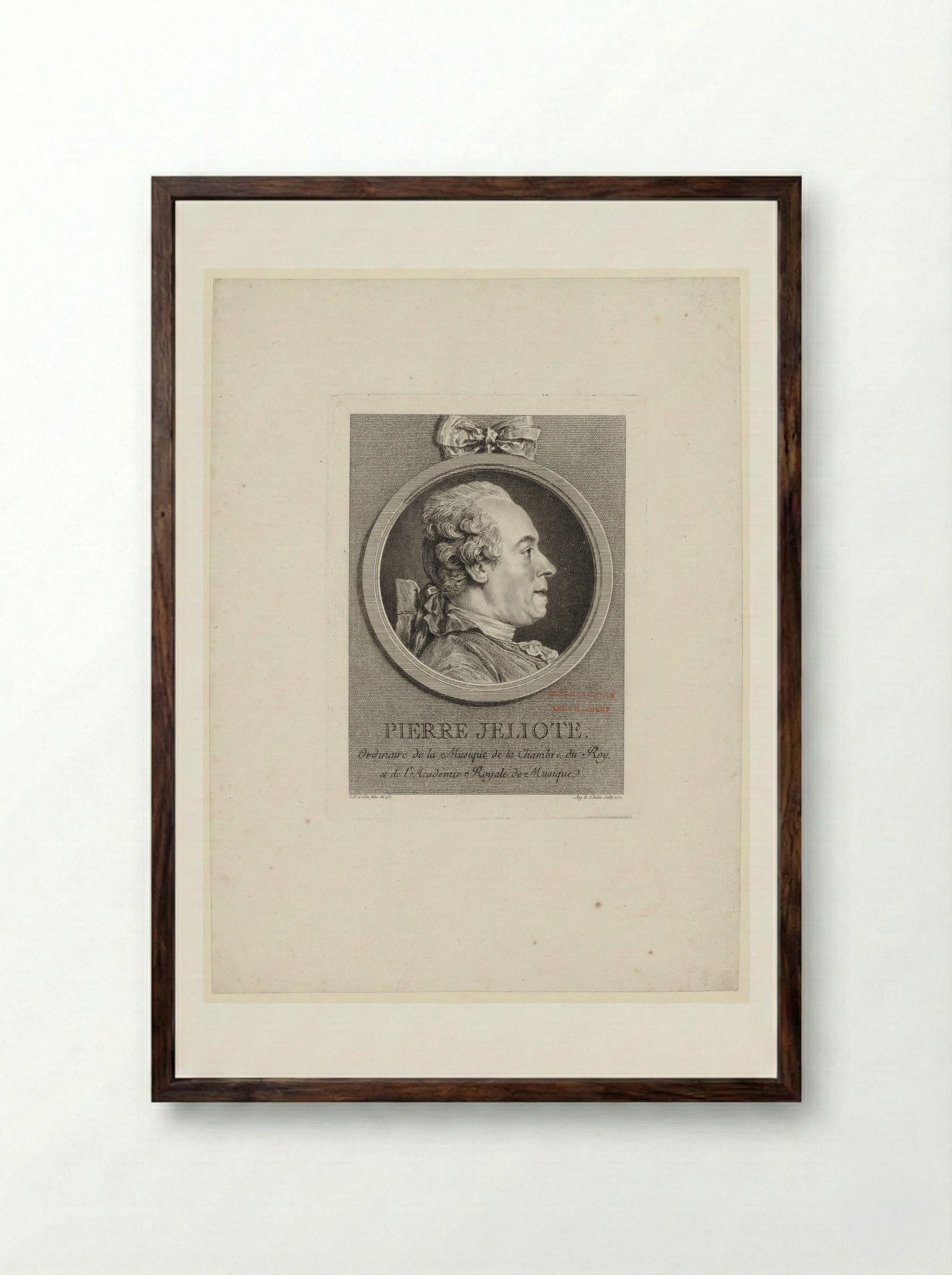 Pierre Jeliote - Augustin de Saint-Aubin - Framed Print Dark Wood