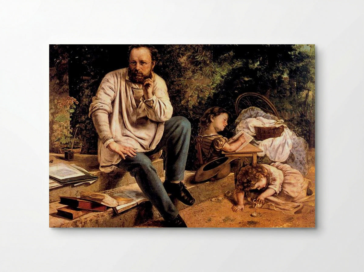 Pierre-Joseph Proudhon and His Children in 1853 - Gustave Courbet - Poster