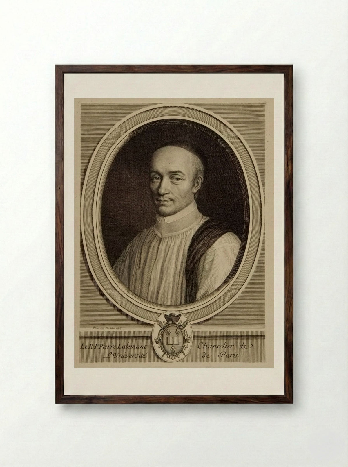 Pierre Lallemant - Robert Nanteuil - Framed Print Dark Wood