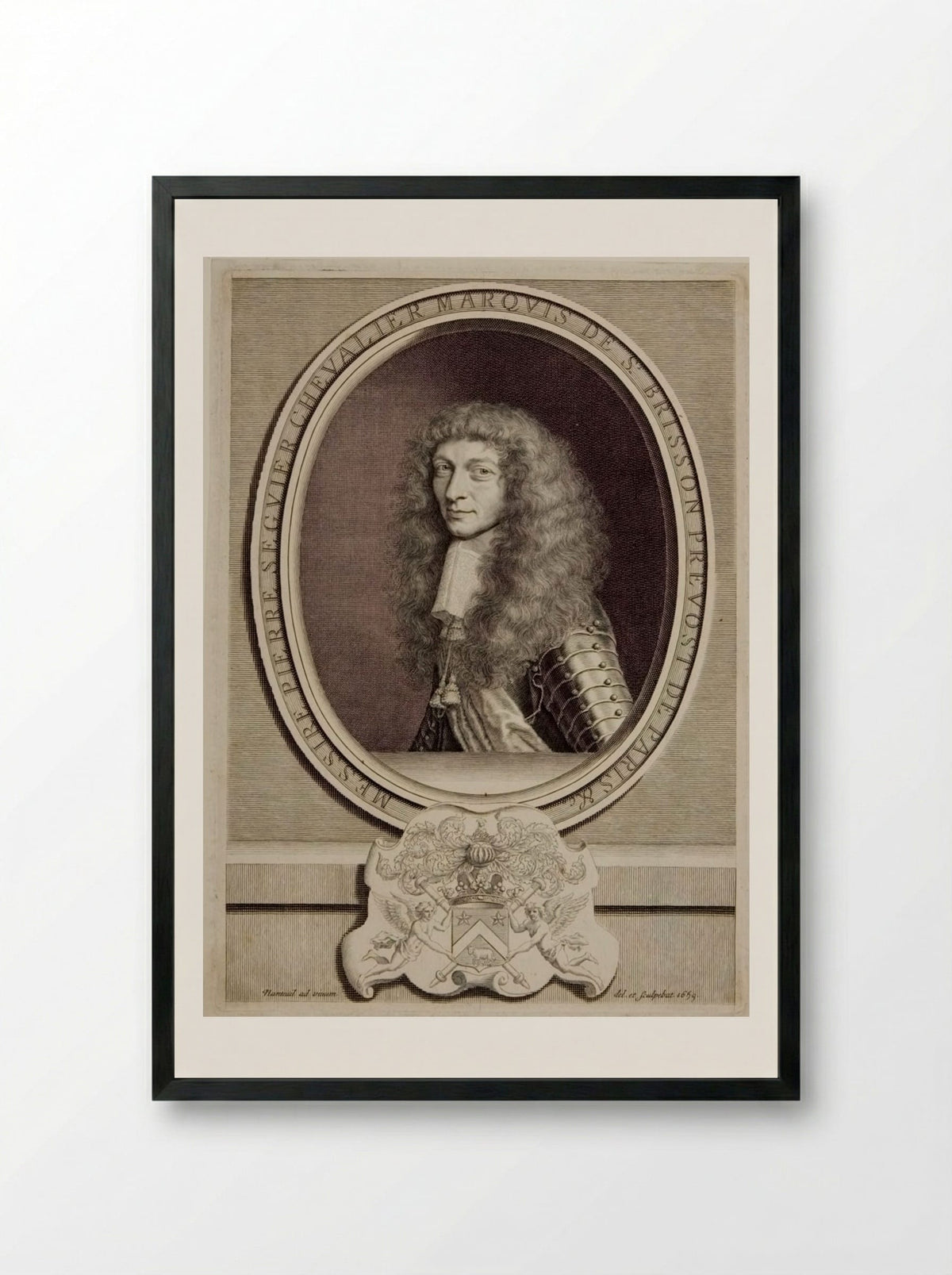 Pierre Séguier, Marquis de Saint-Brison - Robert Nanteuil - Framed Print Black