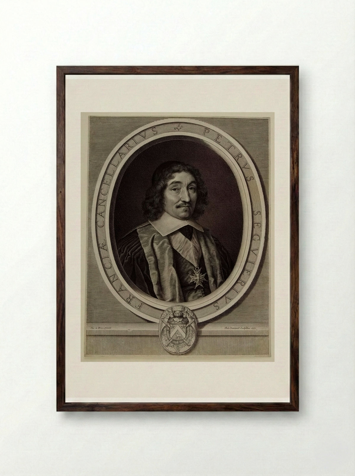 Pierre Séguier - Robert Nanteuil - Framed Print Dark Wood