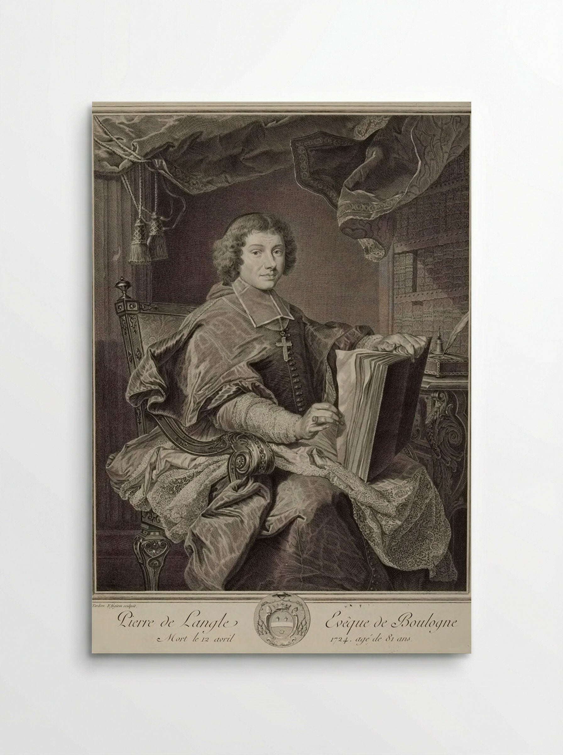 Pierre de L'Angle, Bishop of Boulogne - Jacques Nicolas Tardieu - Poster