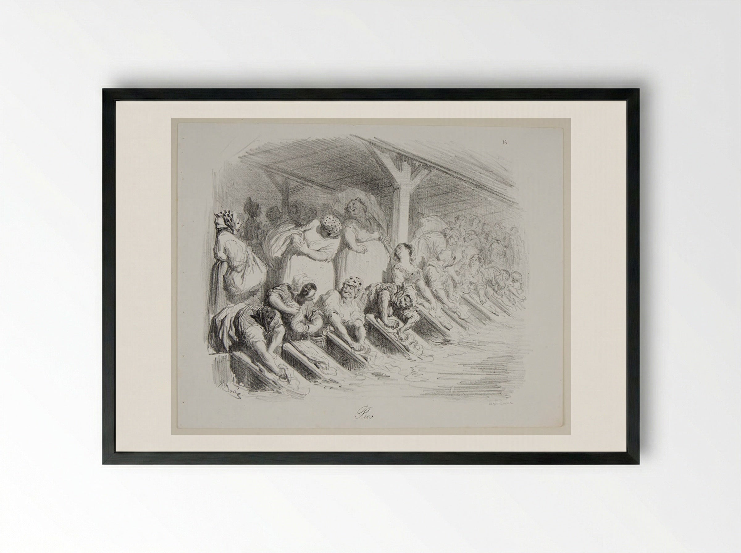 Pies (The Magpies) - Gustave Doré - Framed Print Black