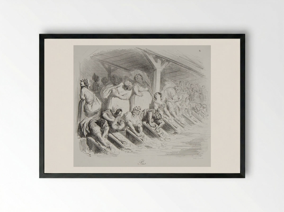 Pies (The Magpies) - Gustave Doré - Framed Print Black