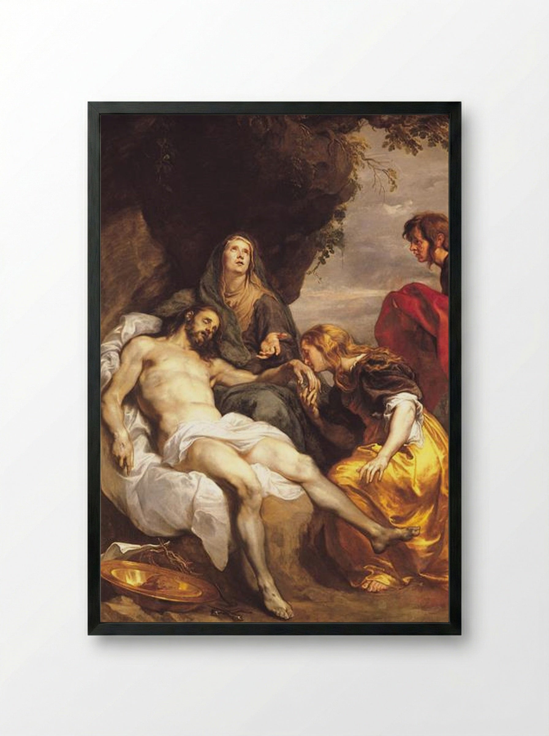 Pietà - Anthony van Dyck - Framed Print Black