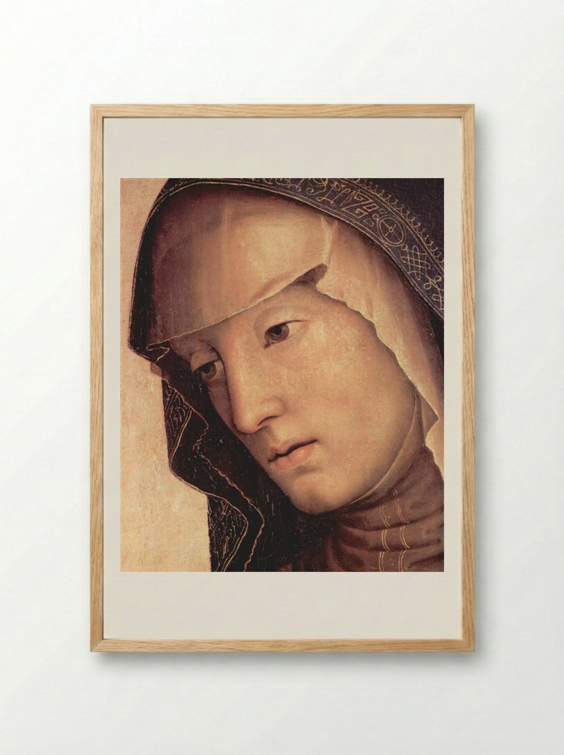 Pieta (Detail of the Virgin Mary) - Pietro Perugino - Framed Print Wood
