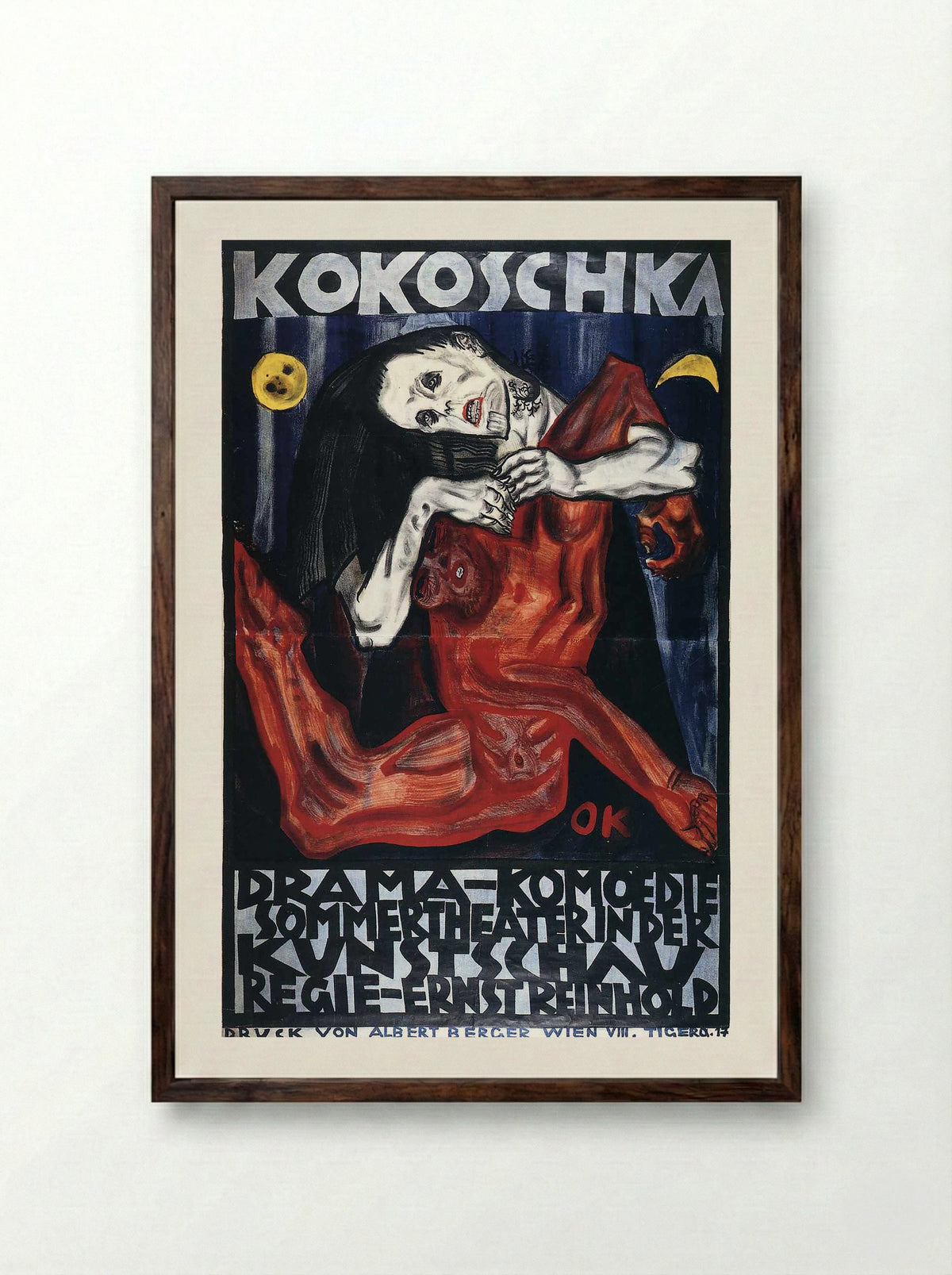 Pieta (Drama Komödie Sommer Theater Poster) - Oskar Kokoschka - Framed Print Dark Wood