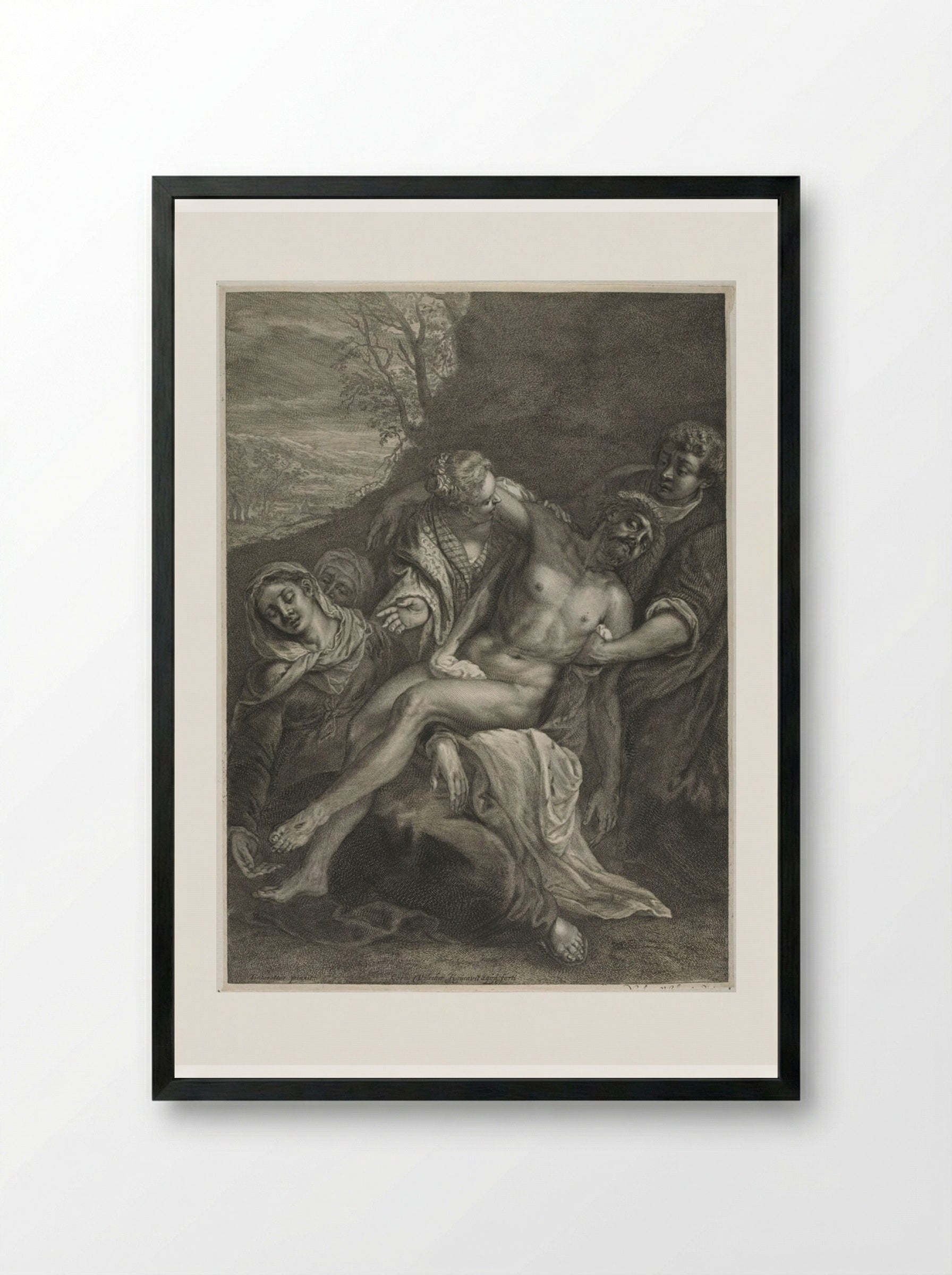 Pieta - Cornelis Visscher - Framed Print Black