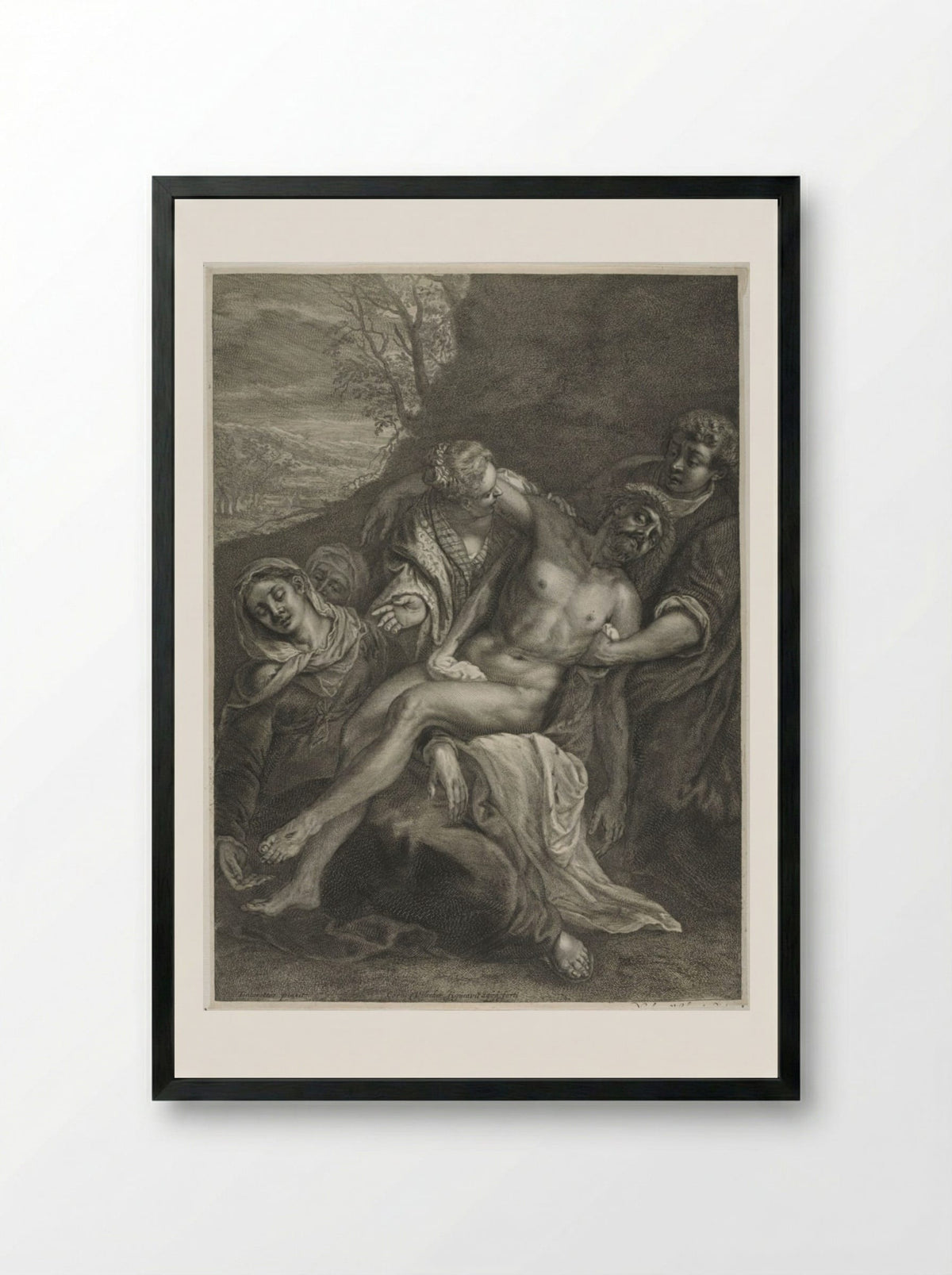 Pieta - Cornelis Visscher - Framed Print Black