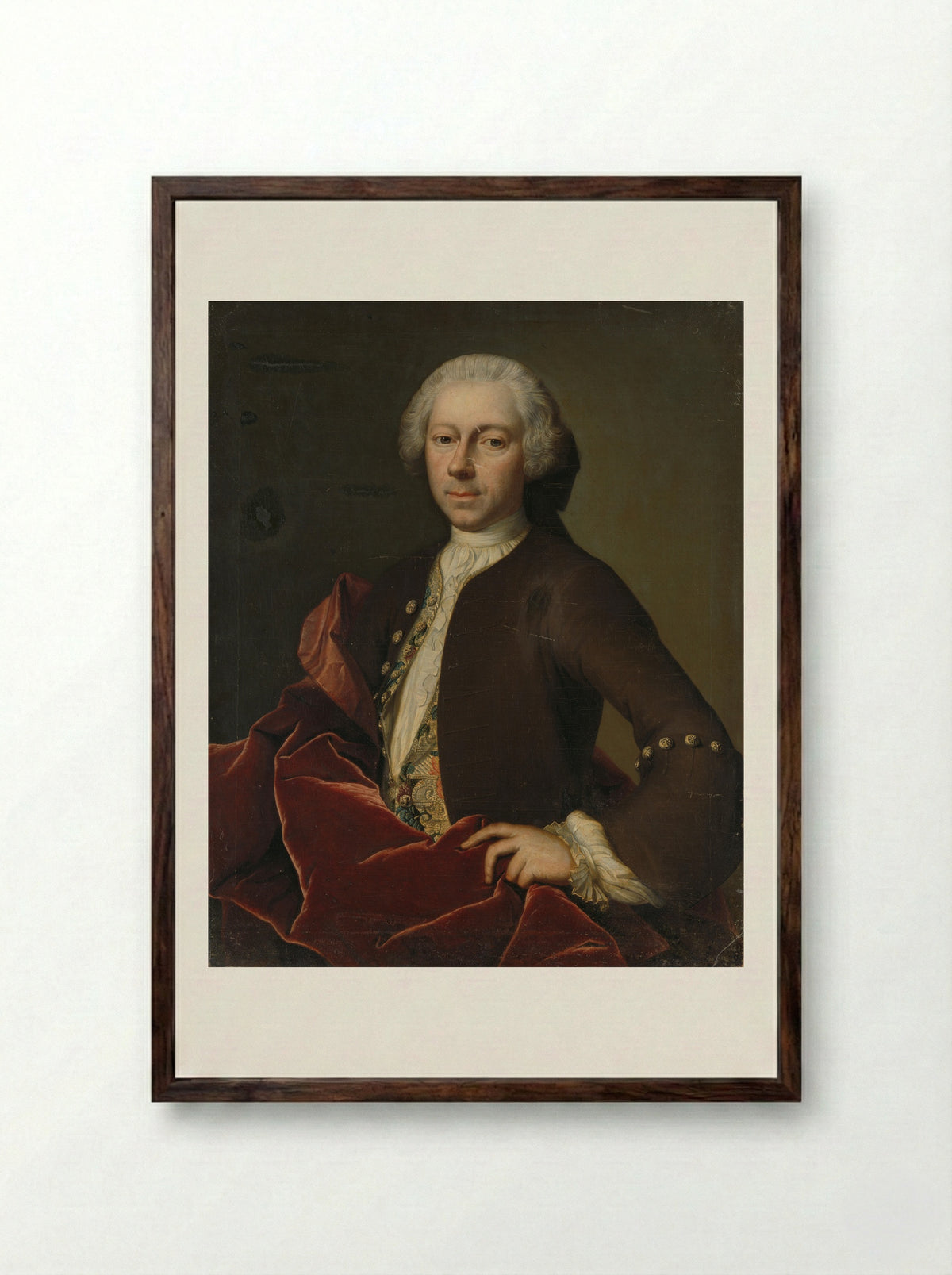 Pieter Parker (1700-1759), Schepen, raad en burgemeester van Goes - B. Monmorency - Framed Print Dark Wood