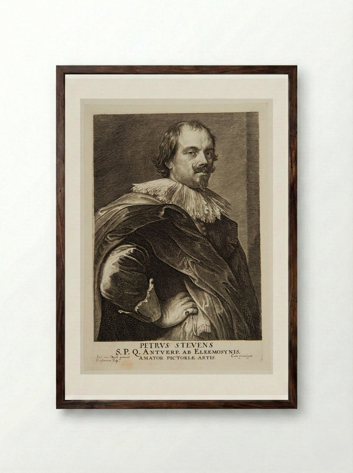 Pieter Stevens - Lucas Vorsterman, I - Framed Print Dark Wood