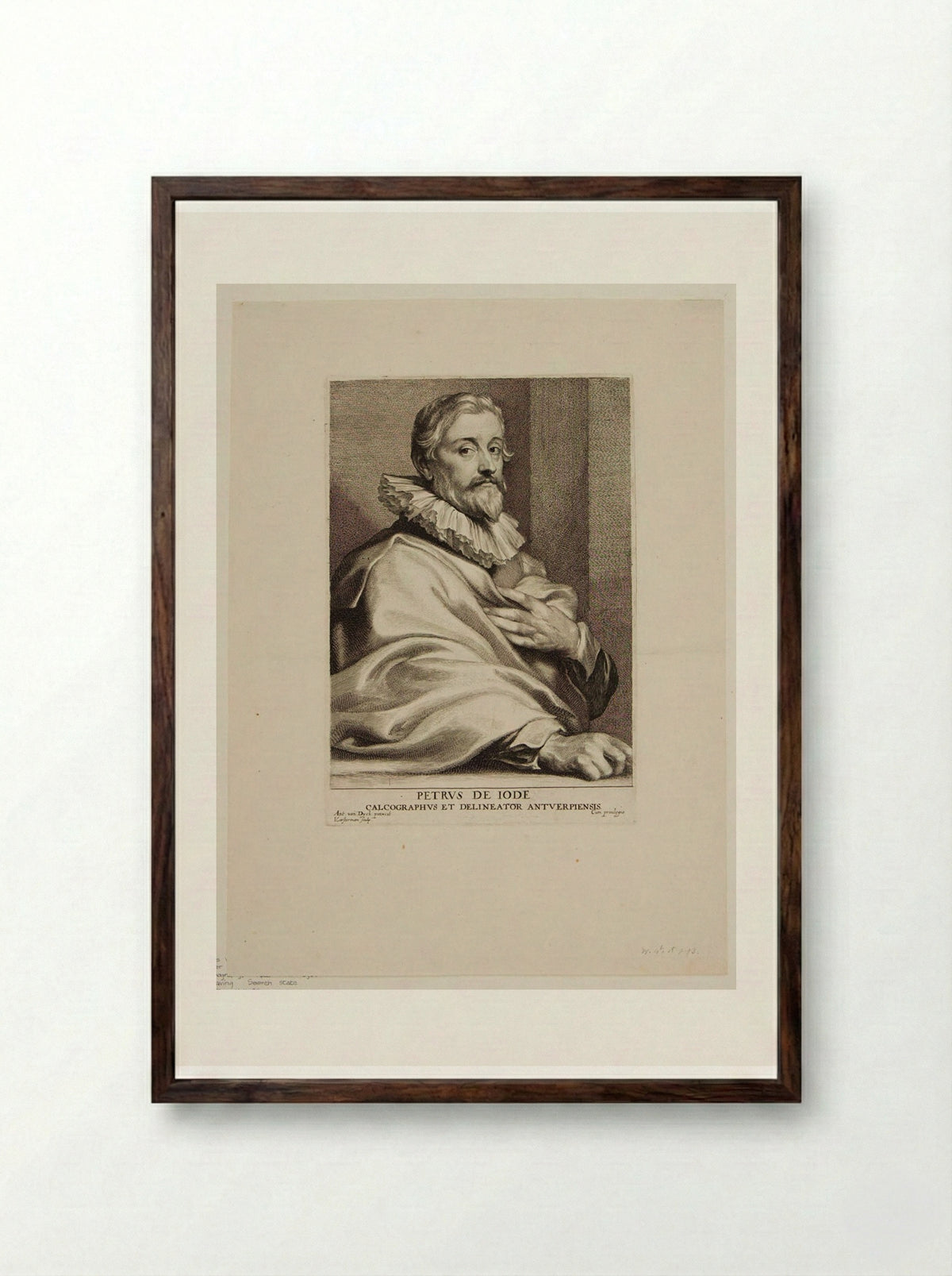Pieter de Jode the Elder - Lucas Vorsterman I - Framed Print Dark Wood