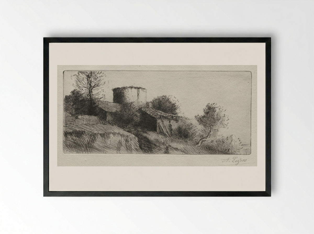 Pigeon Tower - Alphonse Legros - Framed Print Black