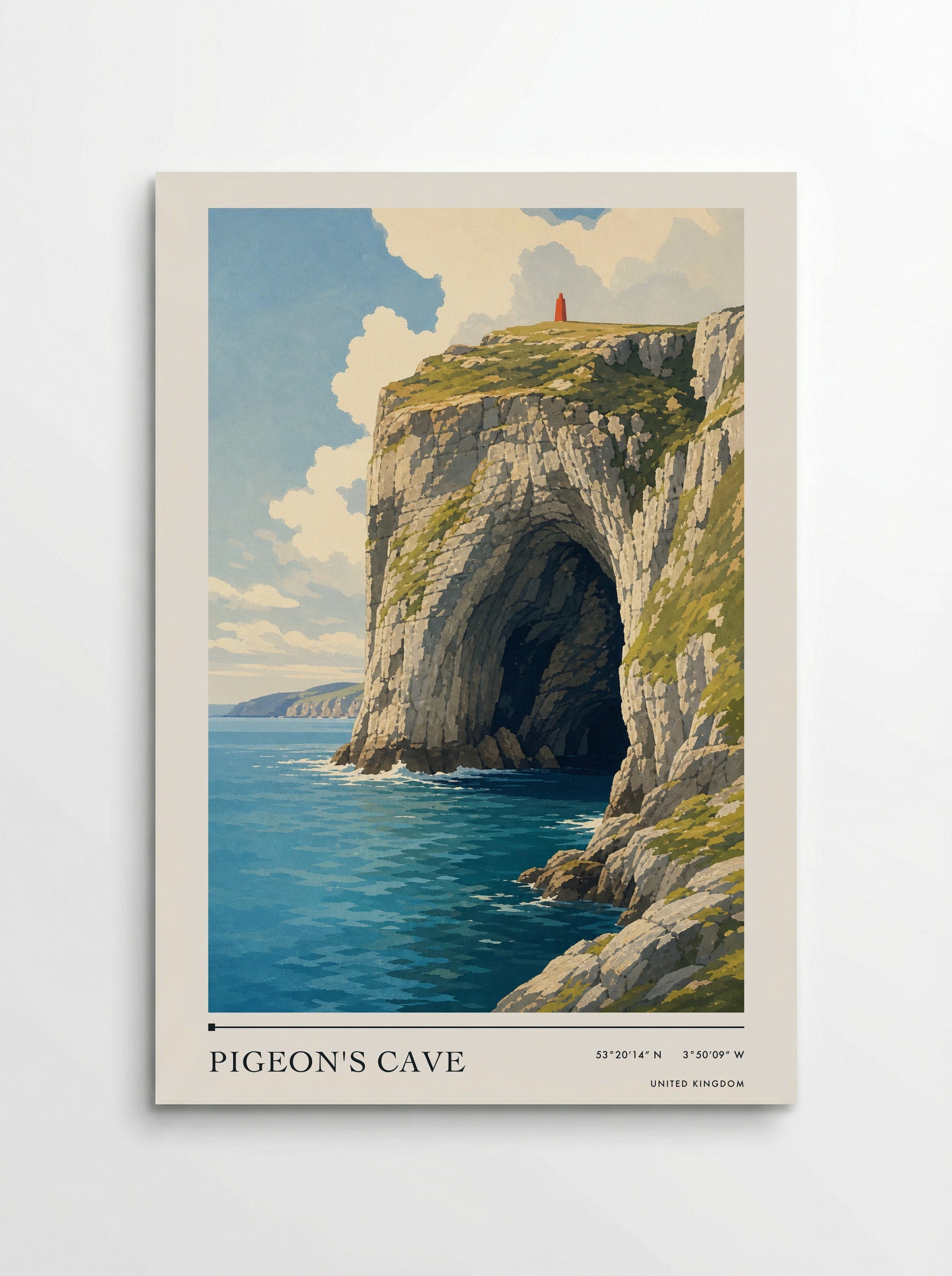 Pigeon's Cave United Kingdom Travel Poster - Poster
