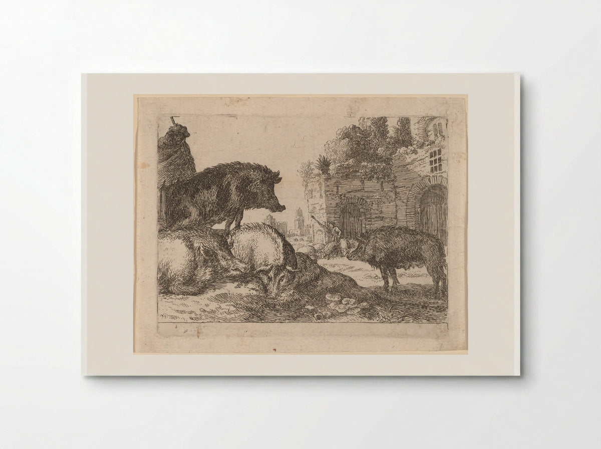 Pigs - Herman van Swanevelt - Poster