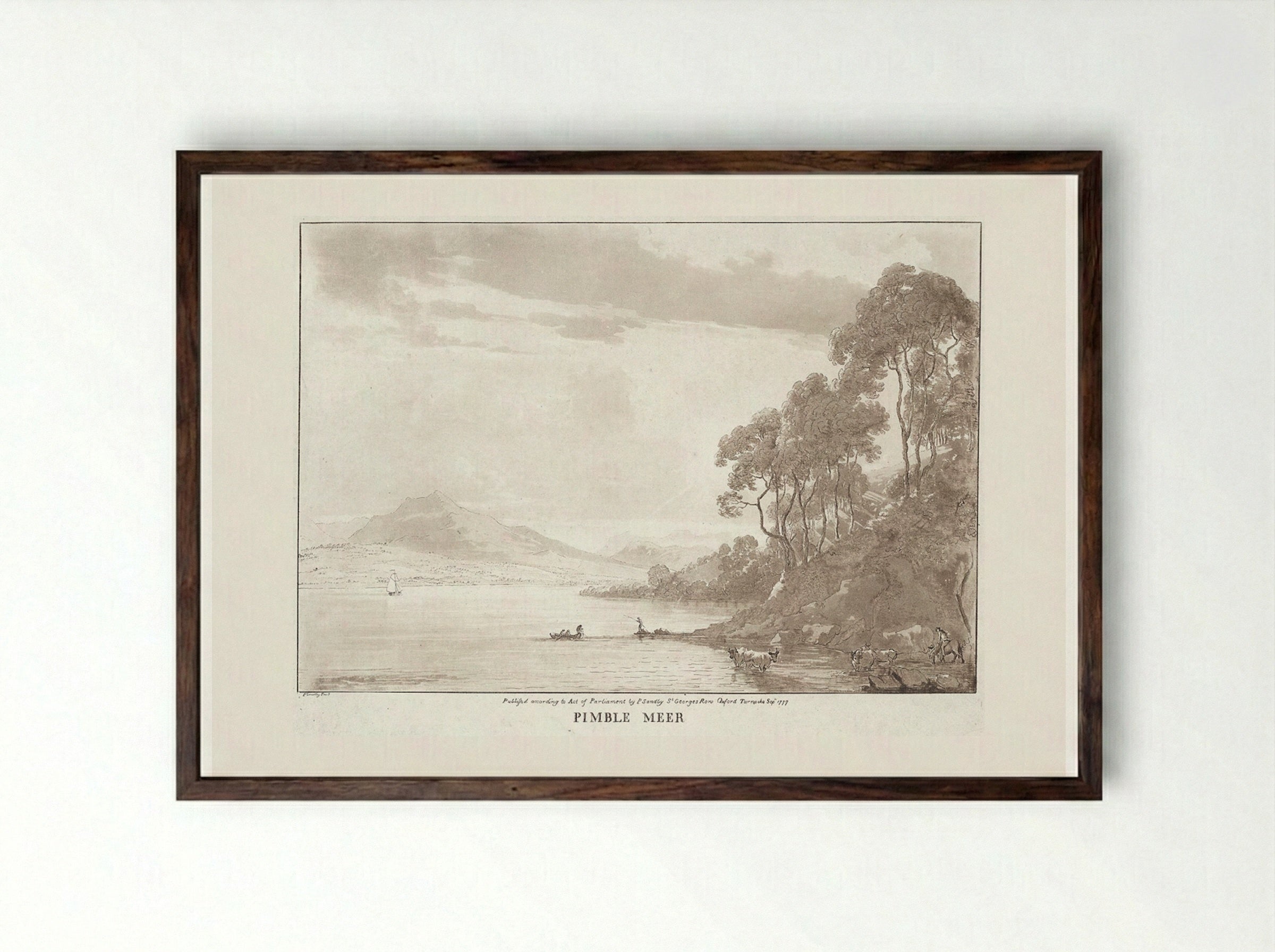 Pimble Meer - Paul Sandby - Framed Print Dark Wood