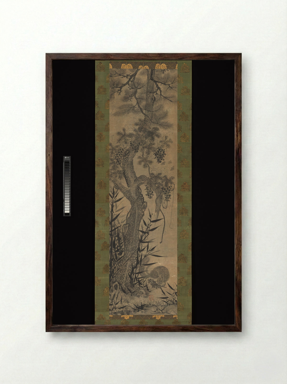 Pine, Bamboo, Grape, and Squirrel - Solis Prints - Framed Print Dark Wood