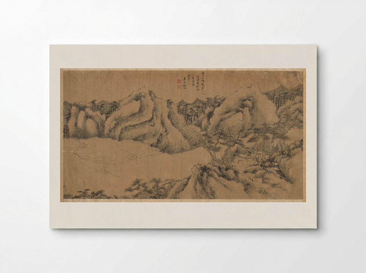 Pine-shaded Monastery on a Cloudy Mountain - Gu Chao - Poster