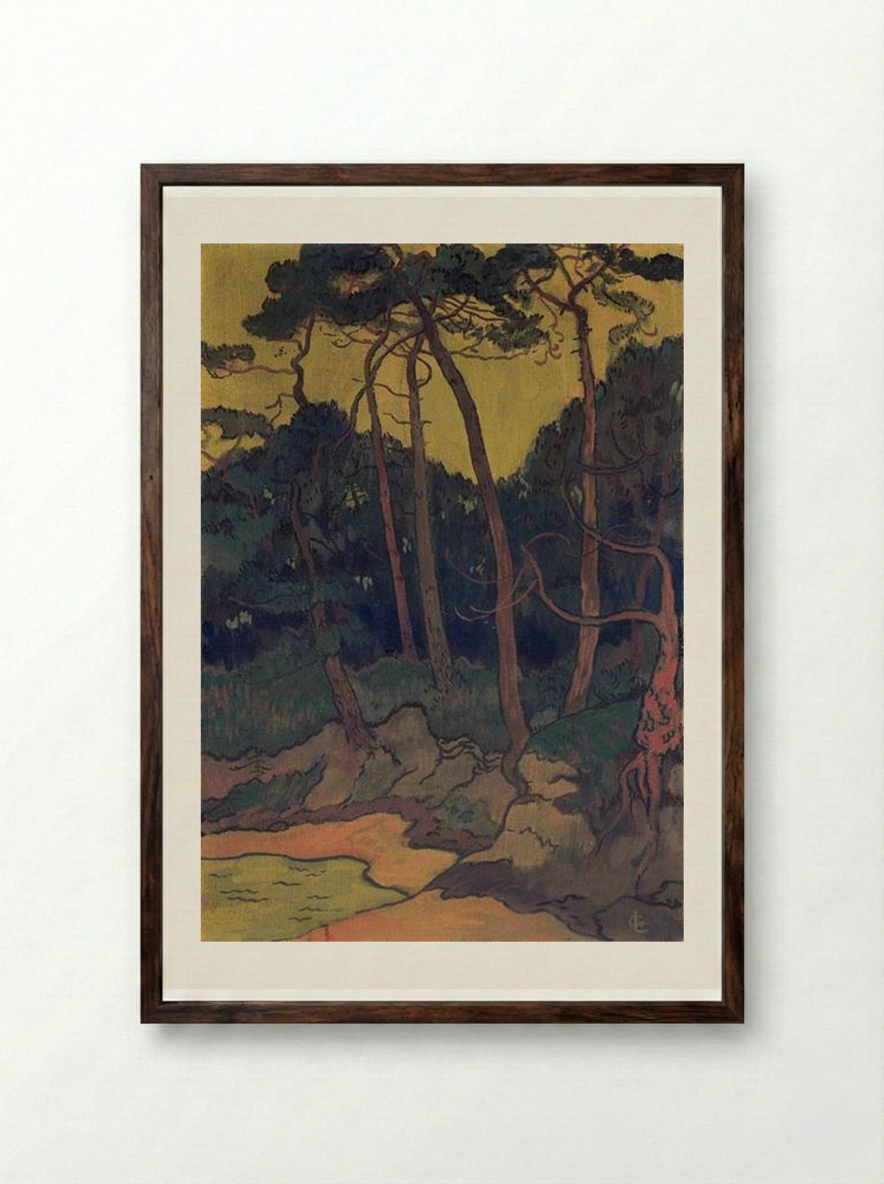 Pines on the Shore - Georges Lacombe - Framed Print Dark Wood