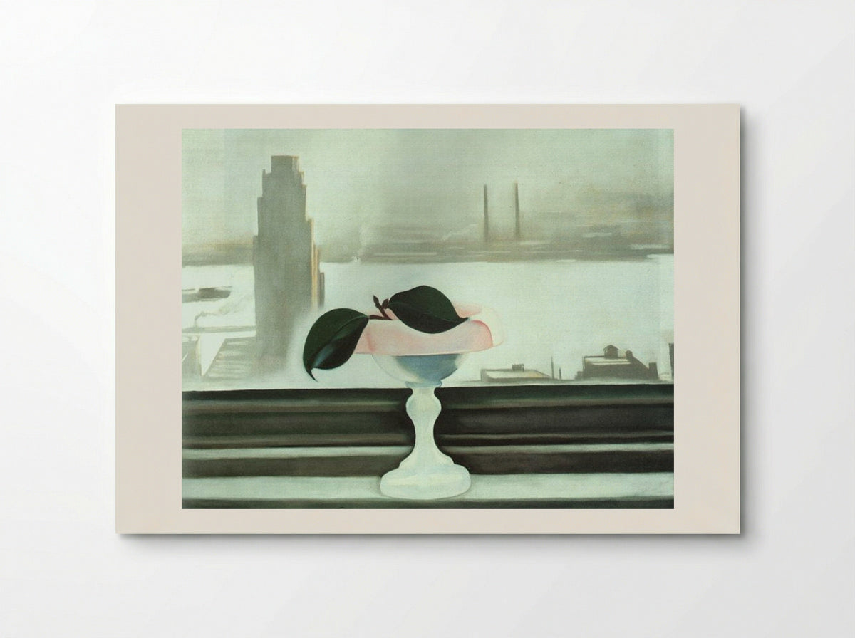 Pink Dish and Green Leaves - Georgia O'Keeffe - Poster