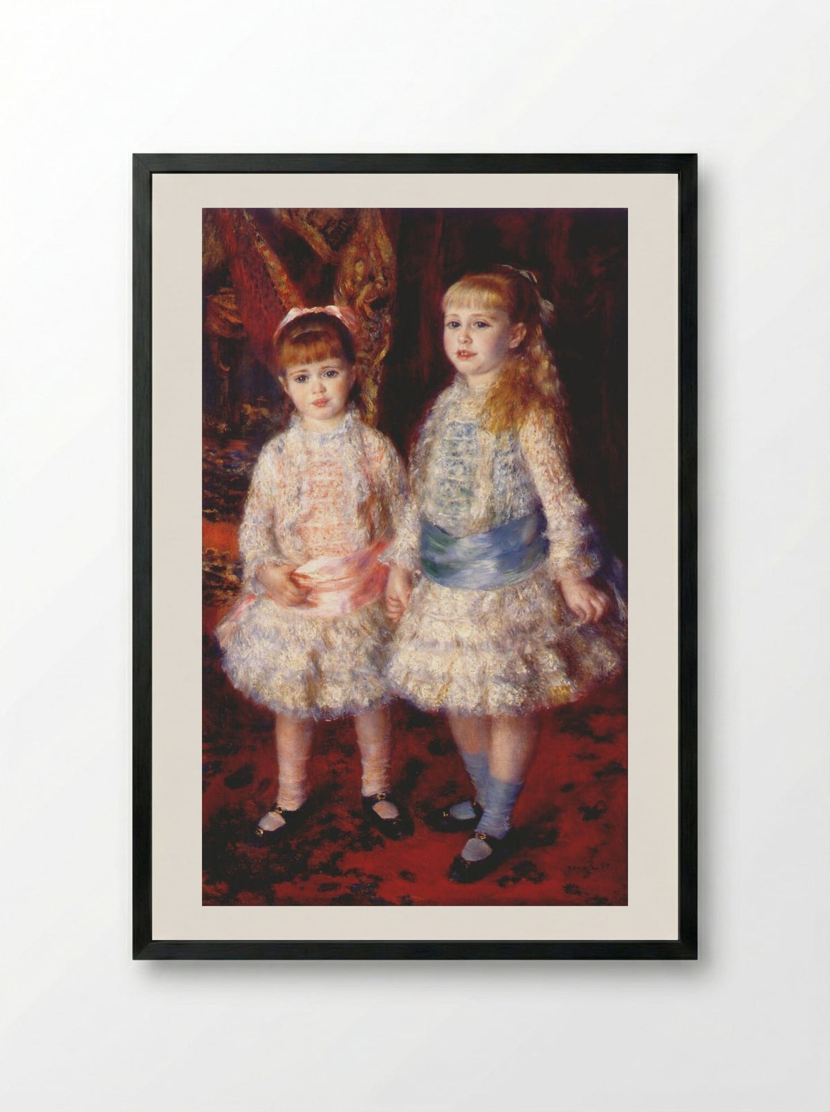 Pink and Blue - Pierre-Auguste Renoir - Framed Print Black