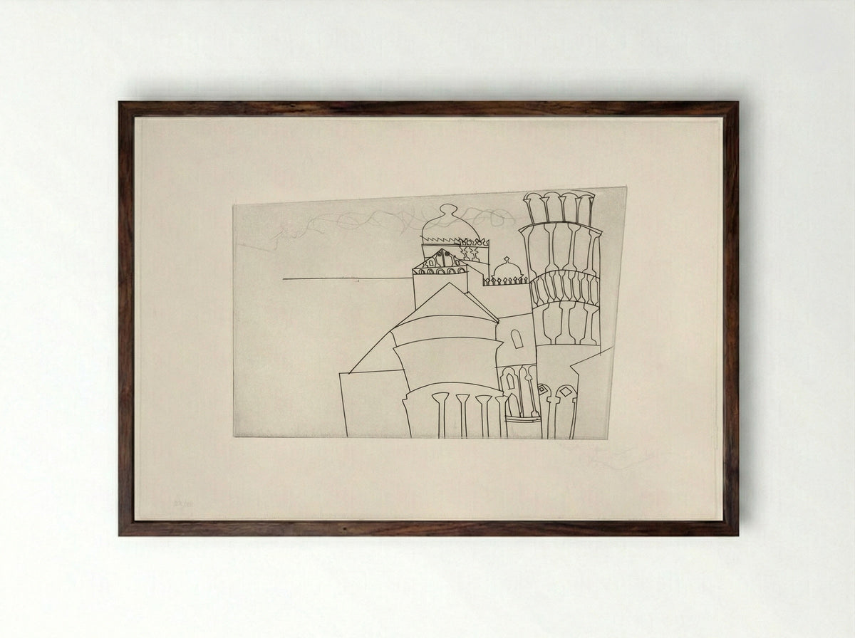Pisa as intended - Ben Nicholson - Framed Print Dark Wood