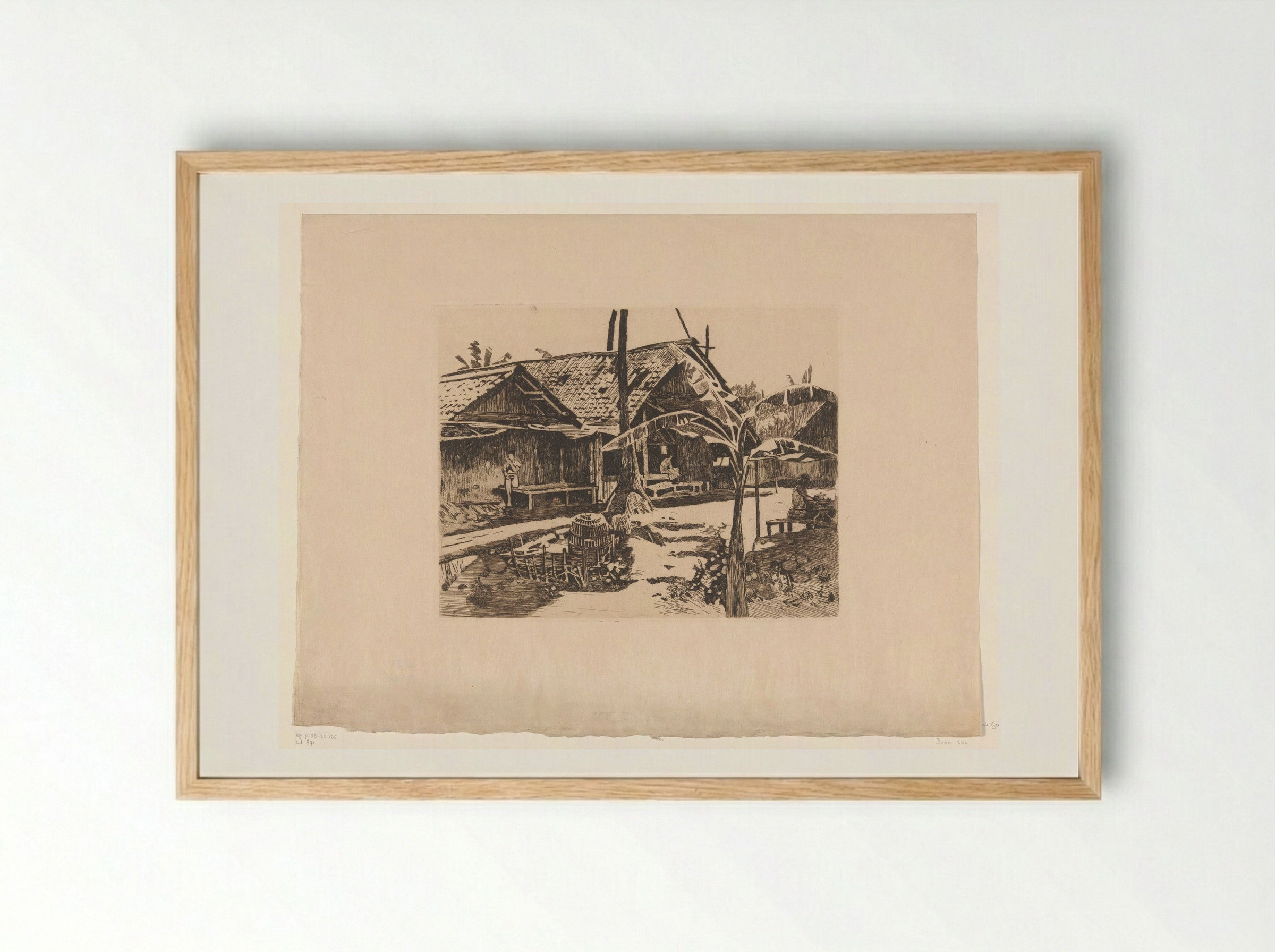 Pisangboom in een kampong in Buitenzorg - Willem Witsen - Framed Print Wood