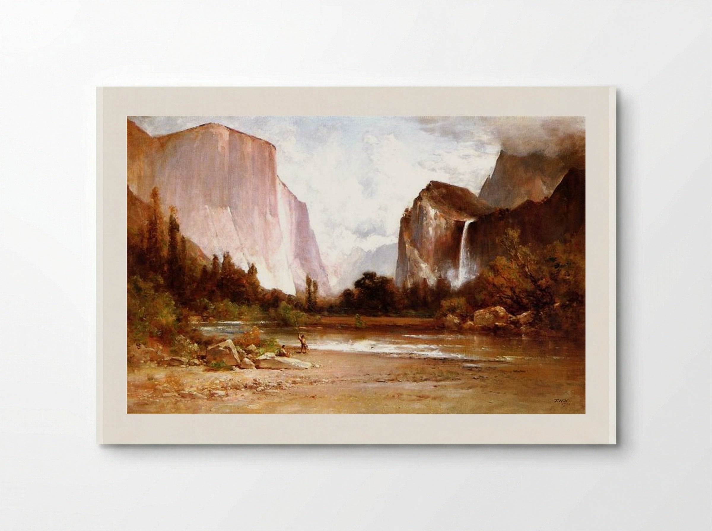 Piute Indians Fishing in Yosemite - Thomas Hill - Poster