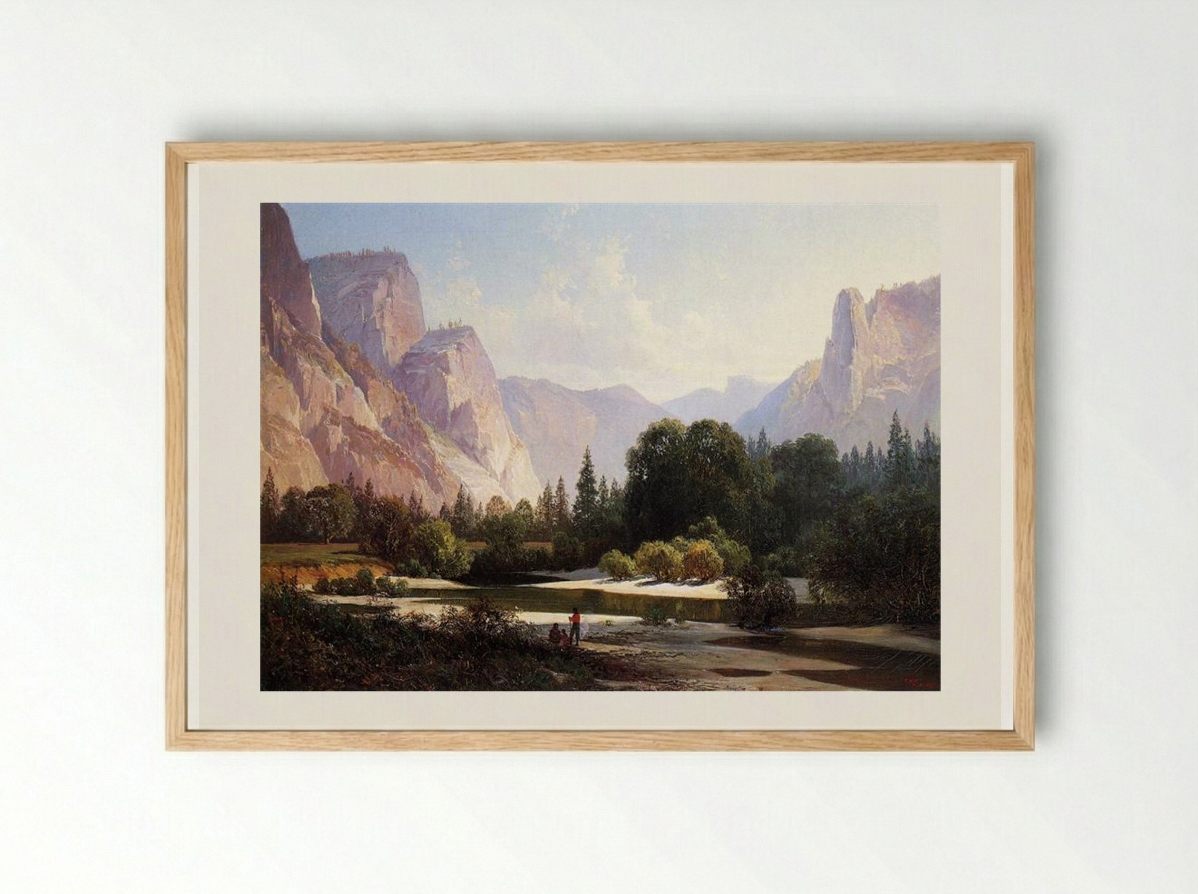 Piute Indians in Yosemite Valley - Thomas Hill - Framed Print Wood