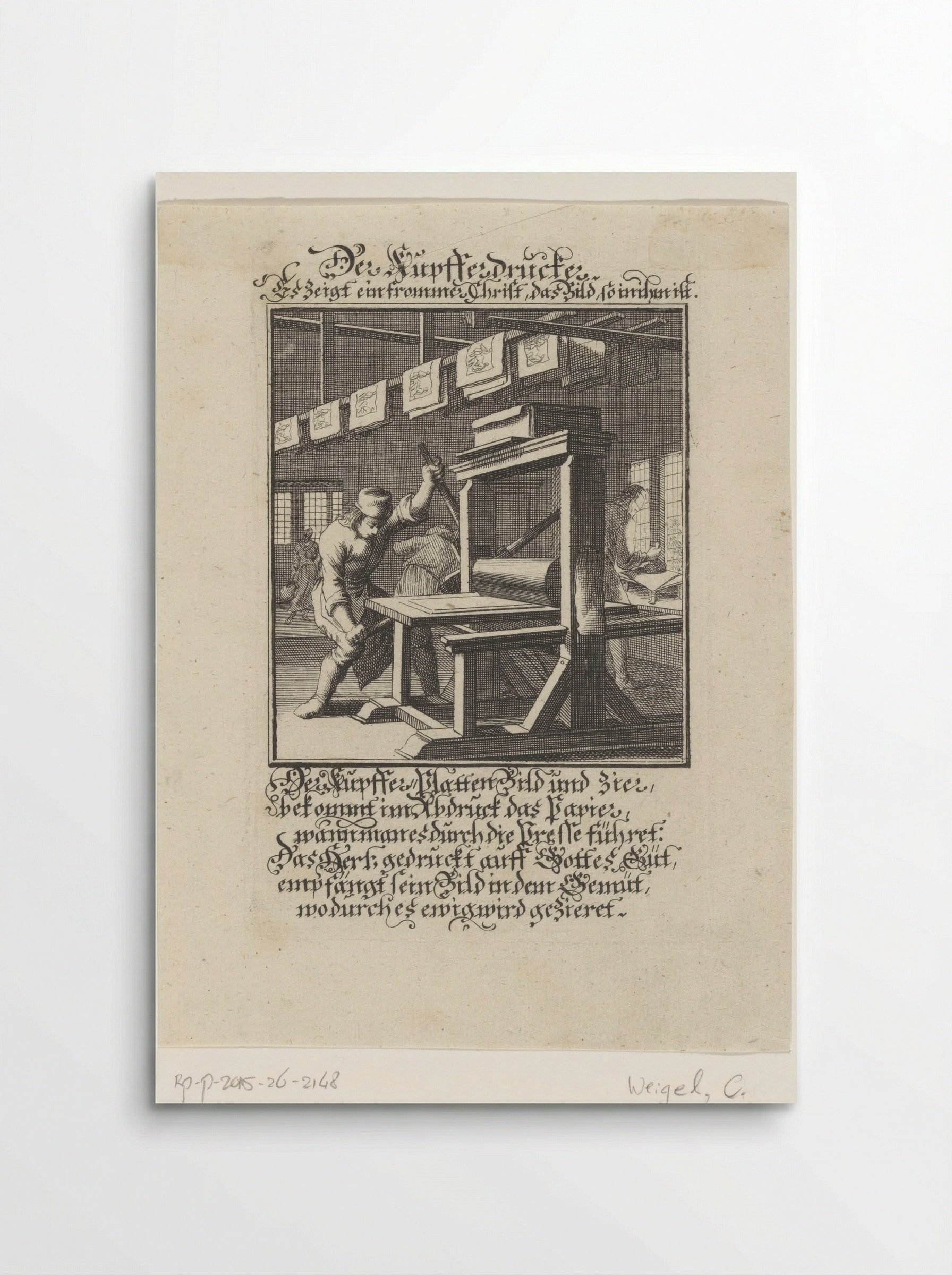 Plaatdrukker (The Copperplate Printer) - Christoph Weigel - Poster