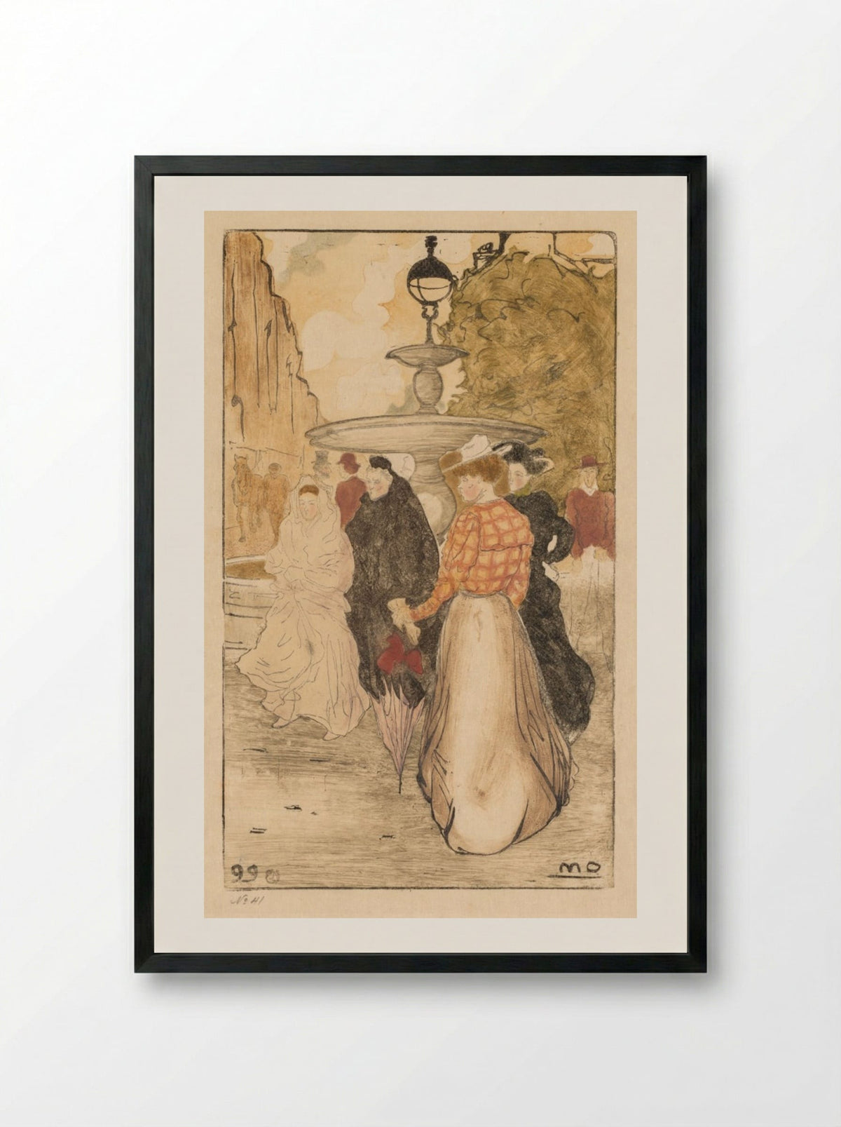 Place Saint Georges - Maurice Delcourt - Framed Print Black