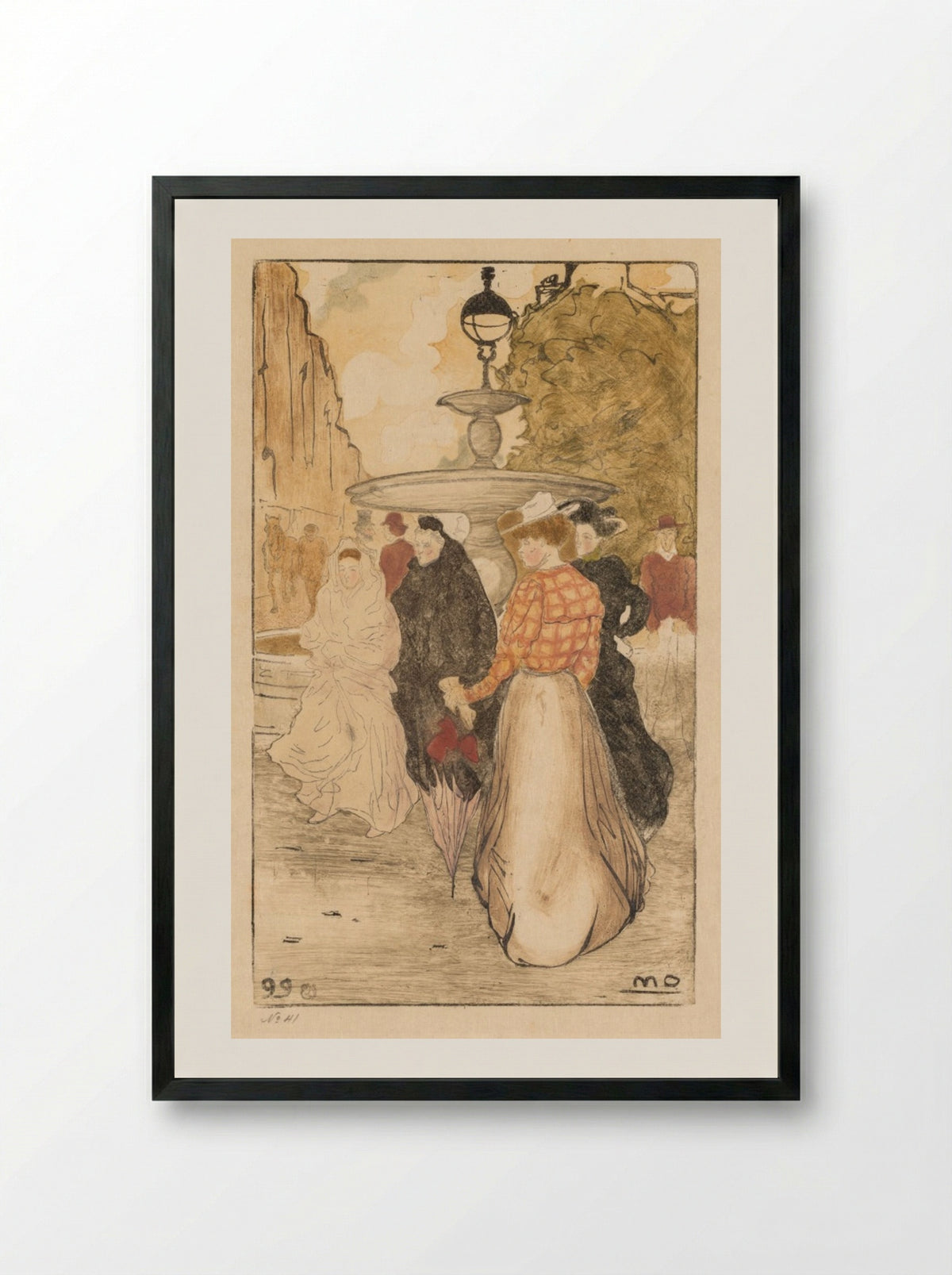 Place Saint Georges - Maurice Delcourt - Framed Print Black
