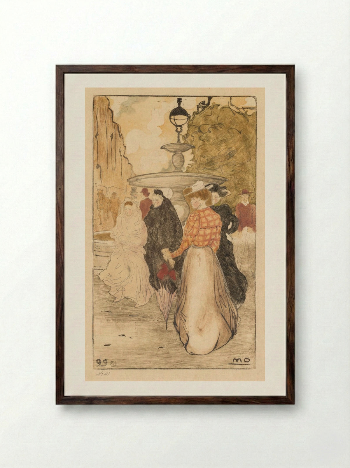 Place Saint Georges - Maurice Delcourt - Framed Print Dark Wood