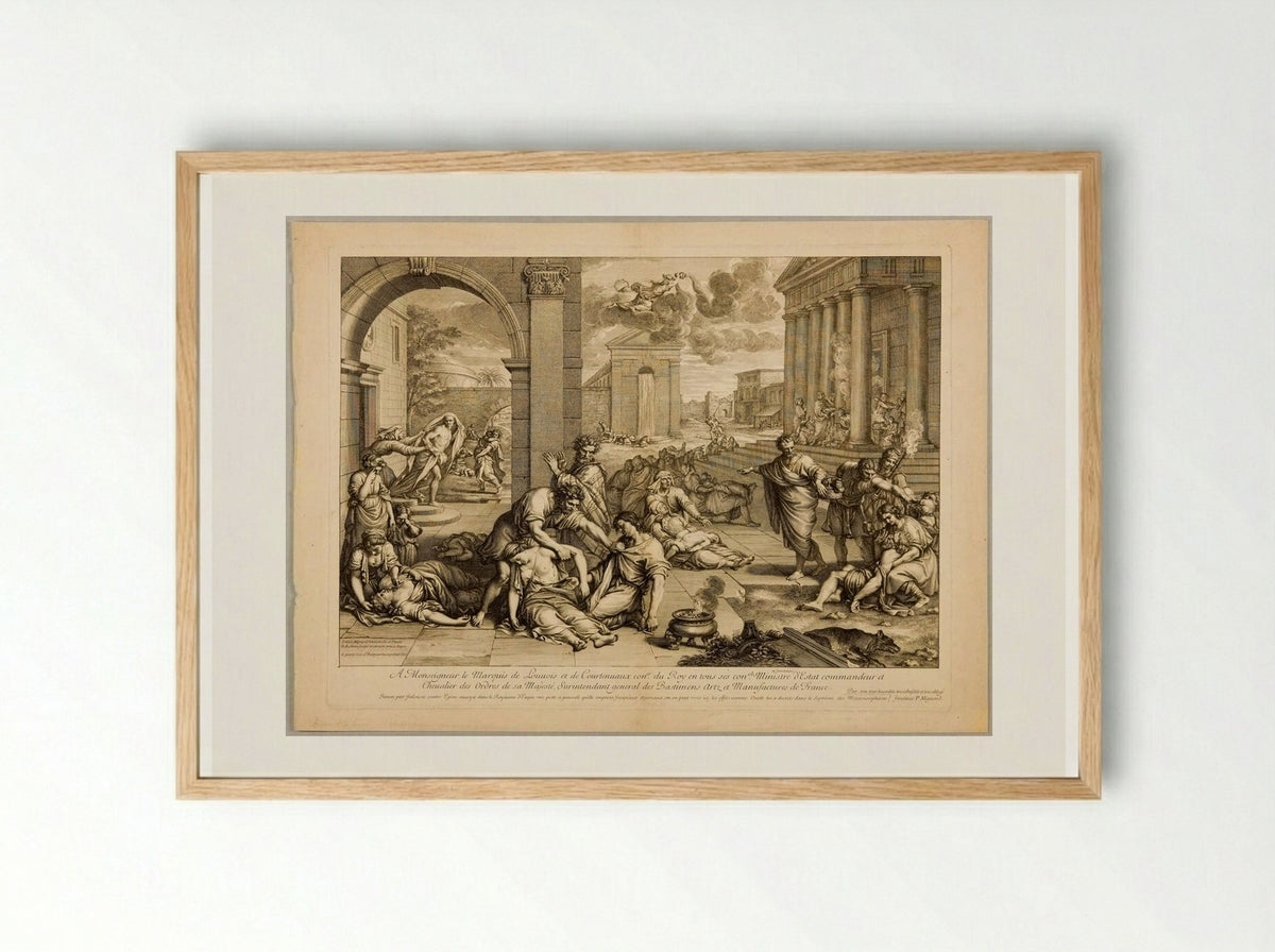 Plague of Aegina - Gérard Audran - Framed Print Wood