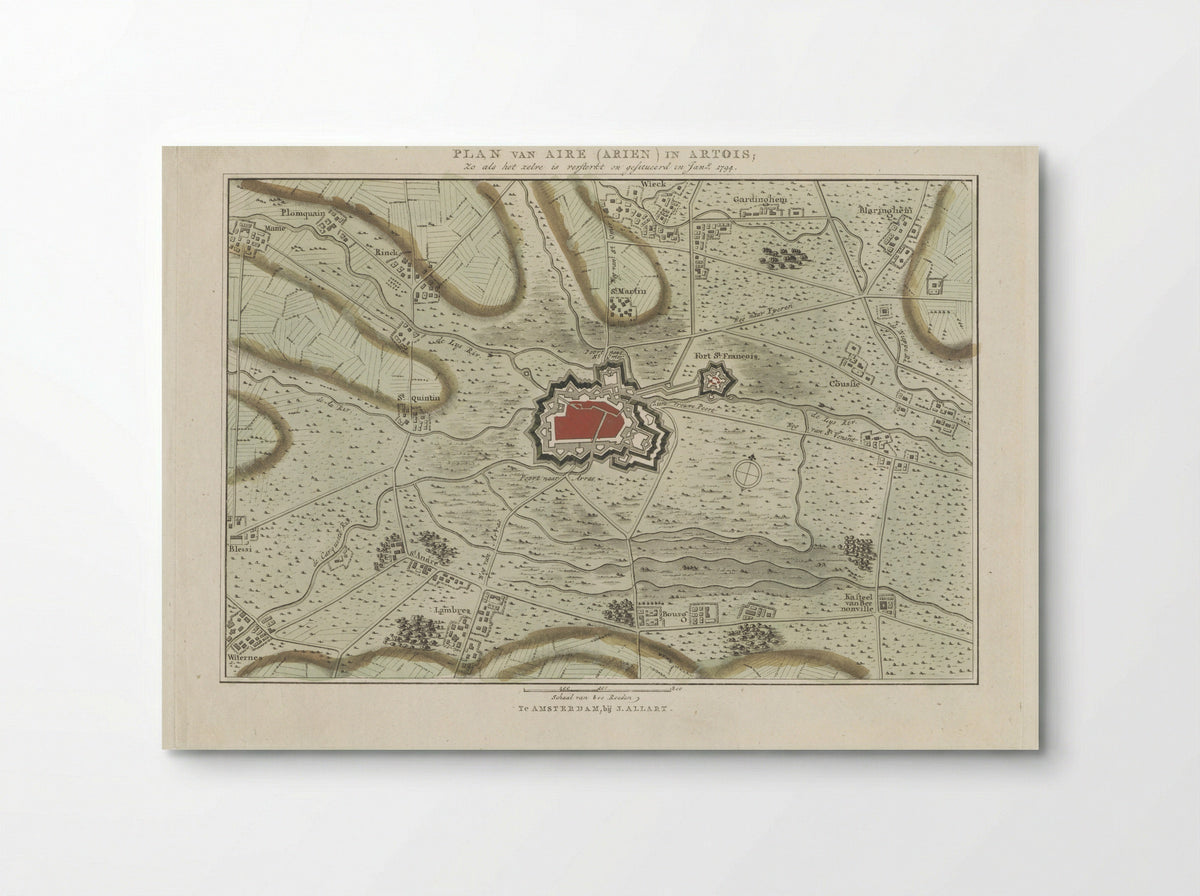 Plan van de versterkingen van Aire - Cornelis van Baarsel - Poster