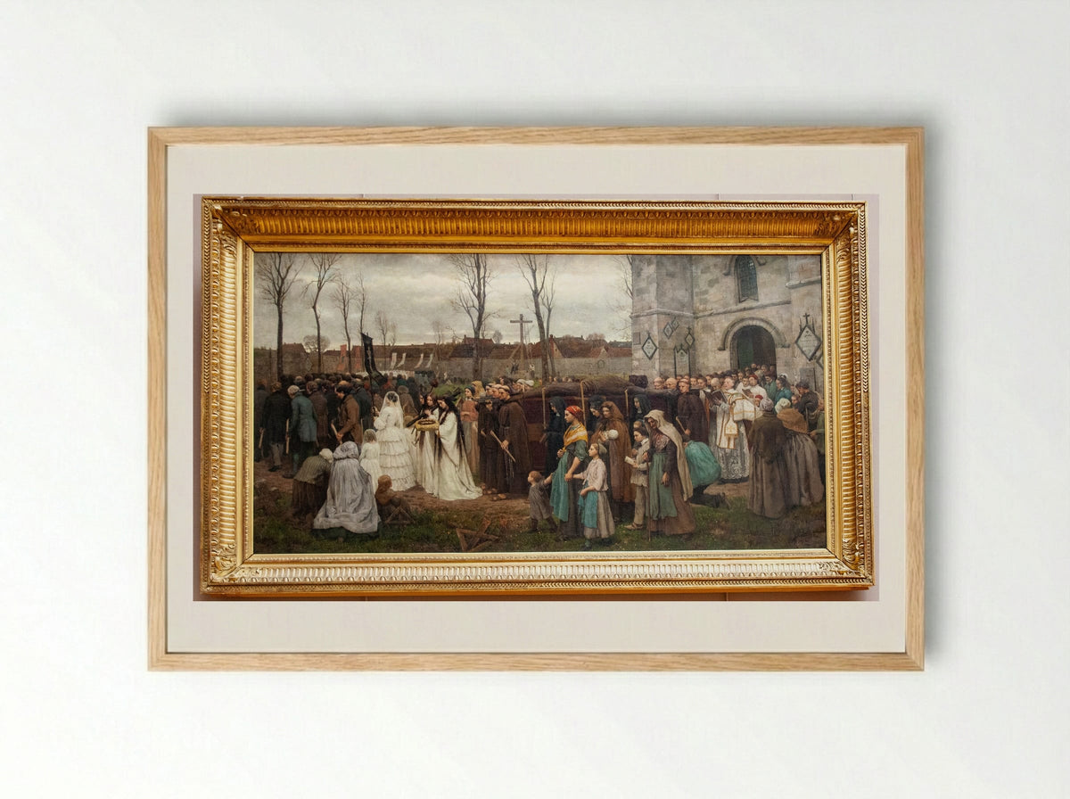 Plantation d'un Calvaire - Jules Breton - Framed Print Wood
