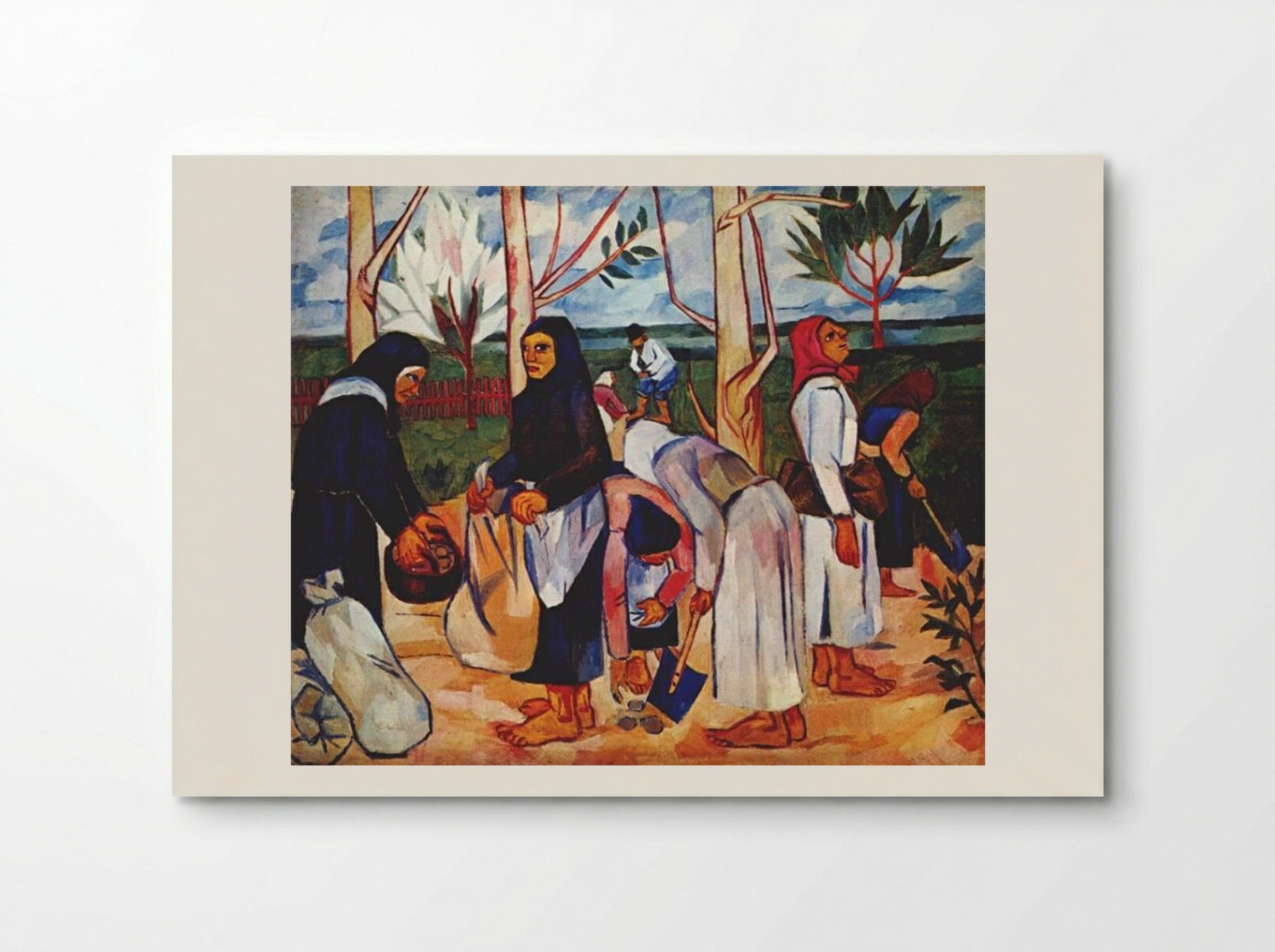 Planting Potatoes - Natalia Goncharova - Poster