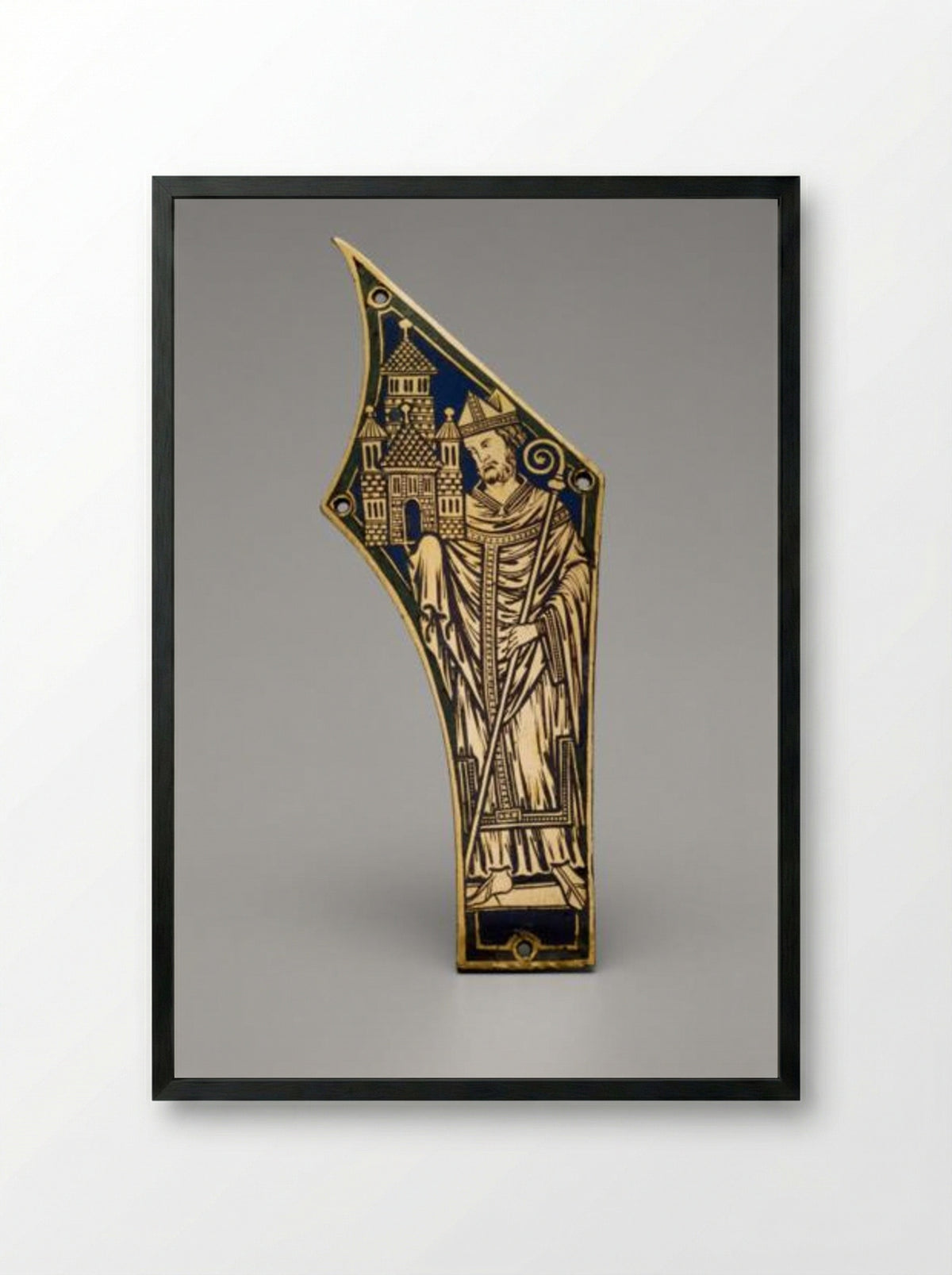 Plaque with Bishop - Nicholas of Verdun - Framed Print Black