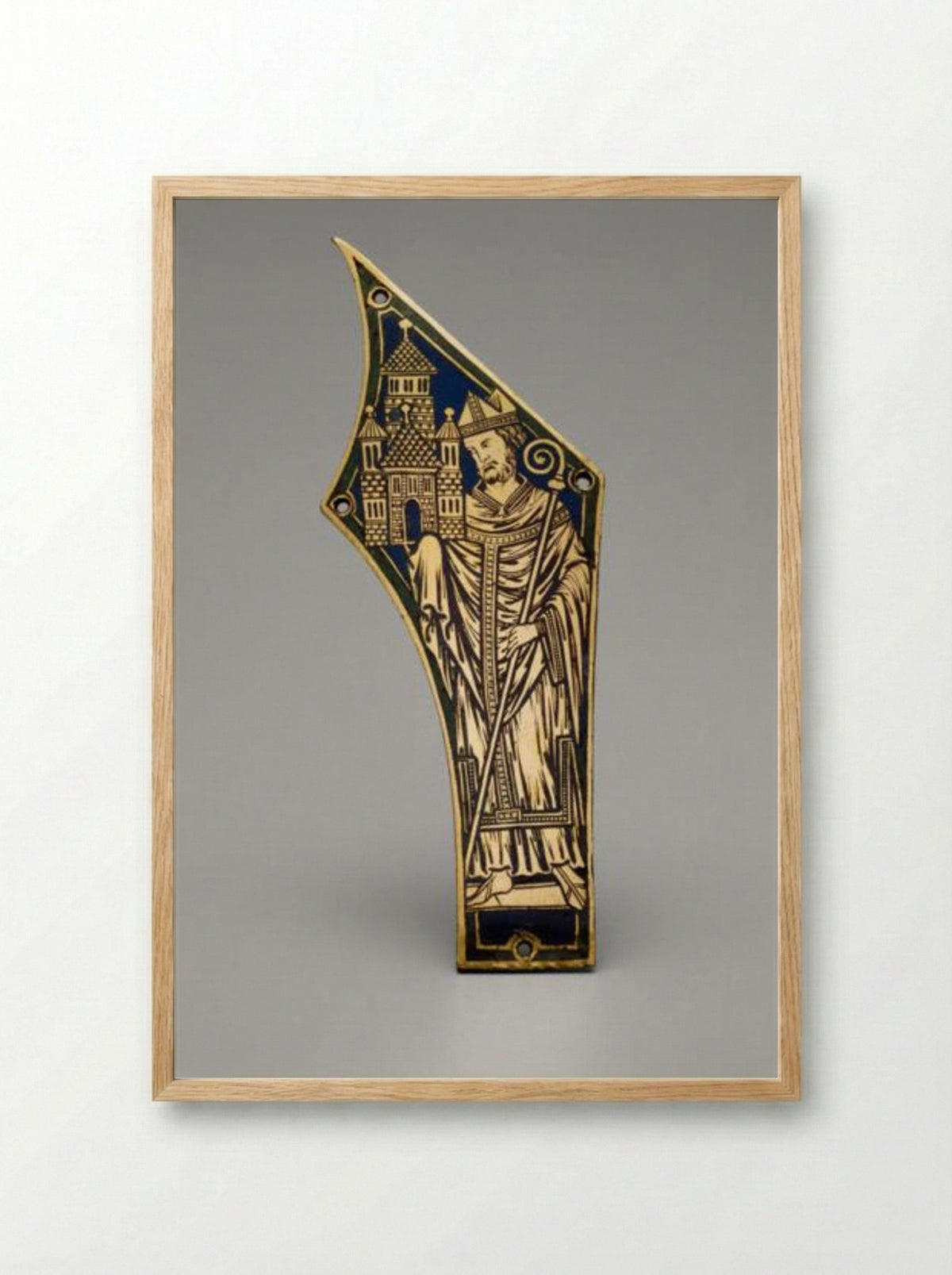 Plaque with Bishop - Nicholas of Verdun - Framed Print Wood