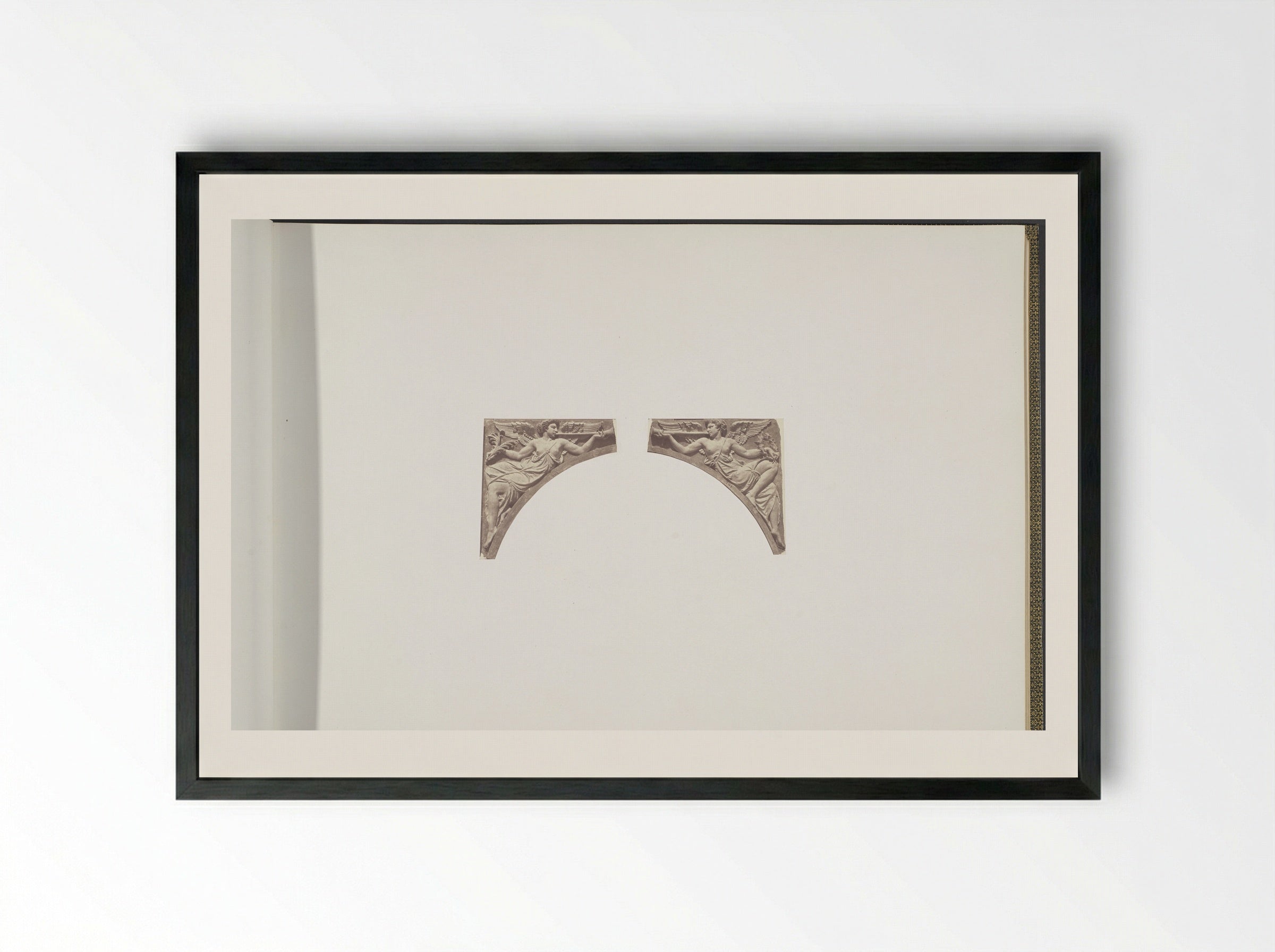 Plaster Model for Sculpture at the Palais du Louvre: La Renommée - Édouard Denis Baldus - Framed Print Black