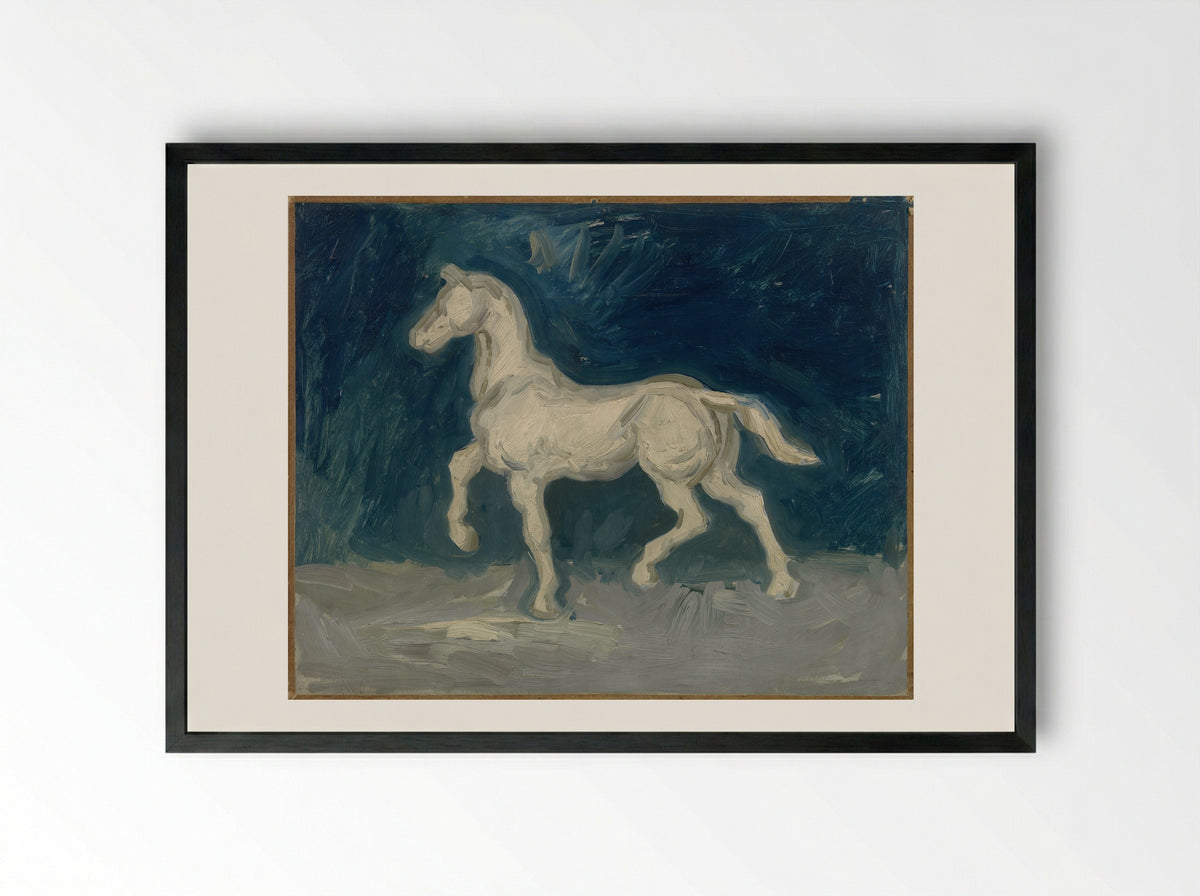 Plaster Statuette of a Horse - Vincent van Gogh - Framed Print Black