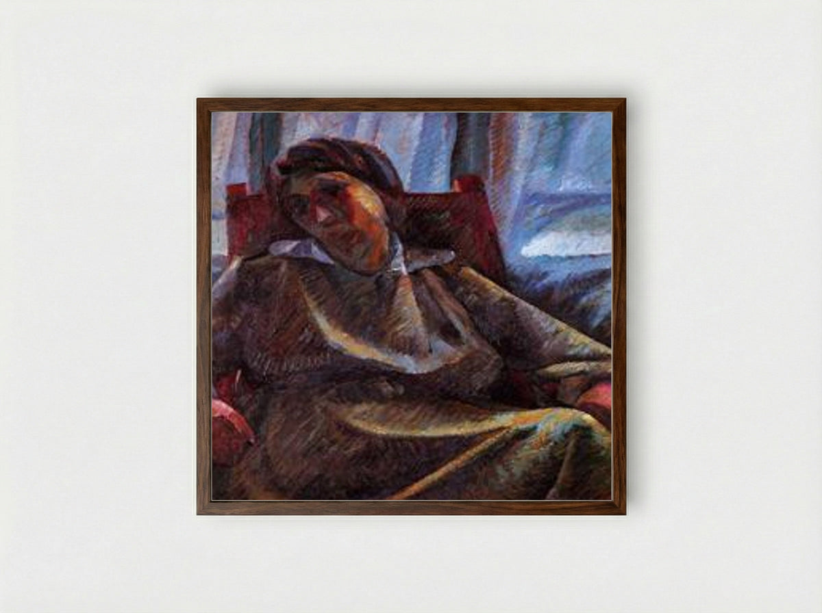 Plastic Synthesis (Seated Person) - Umberto Boccioni - Framed Print Dark Wood
